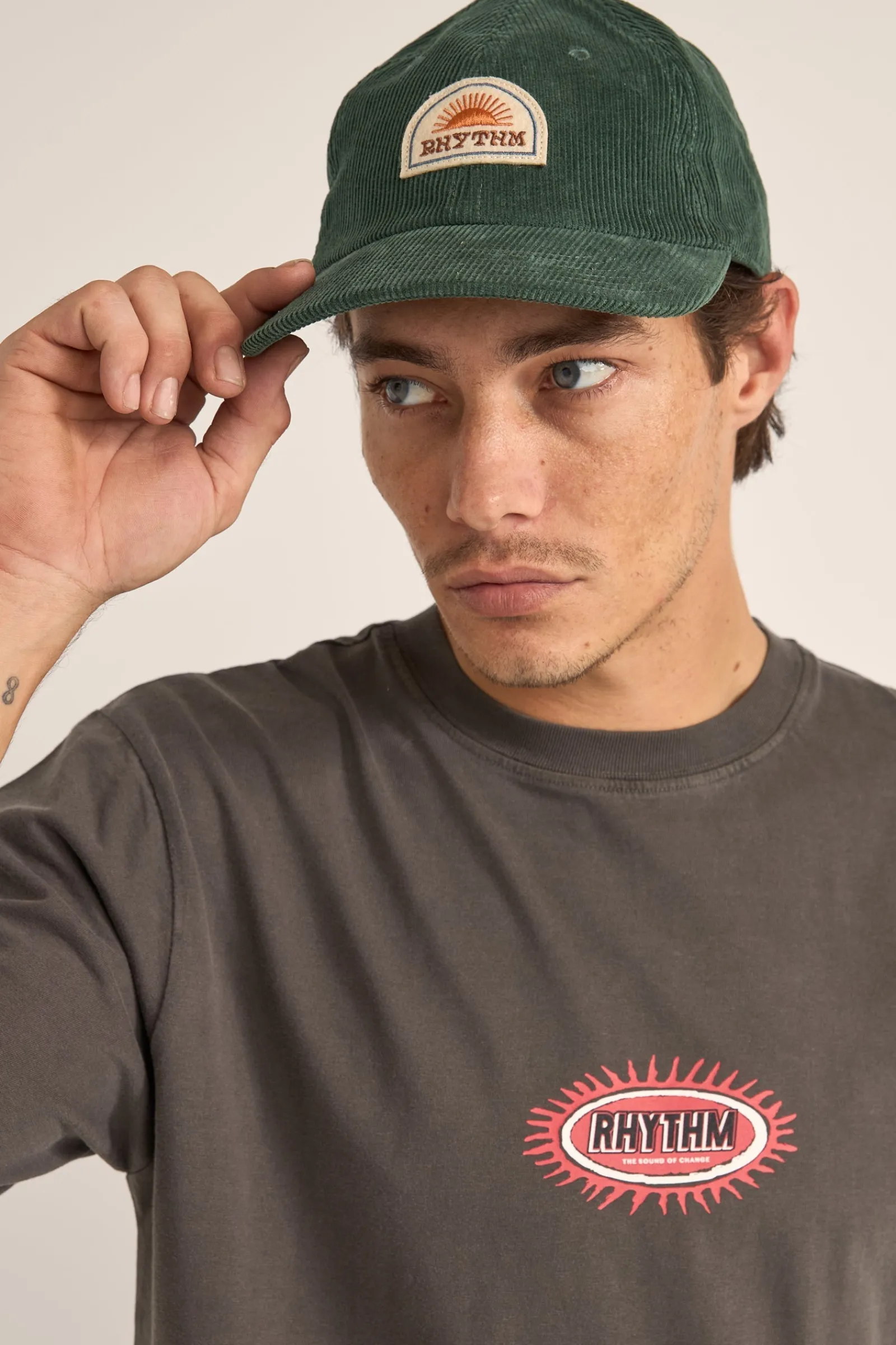 Rhythm Livin Awake Cord Cap Vintage Green- Headwear | Headwear