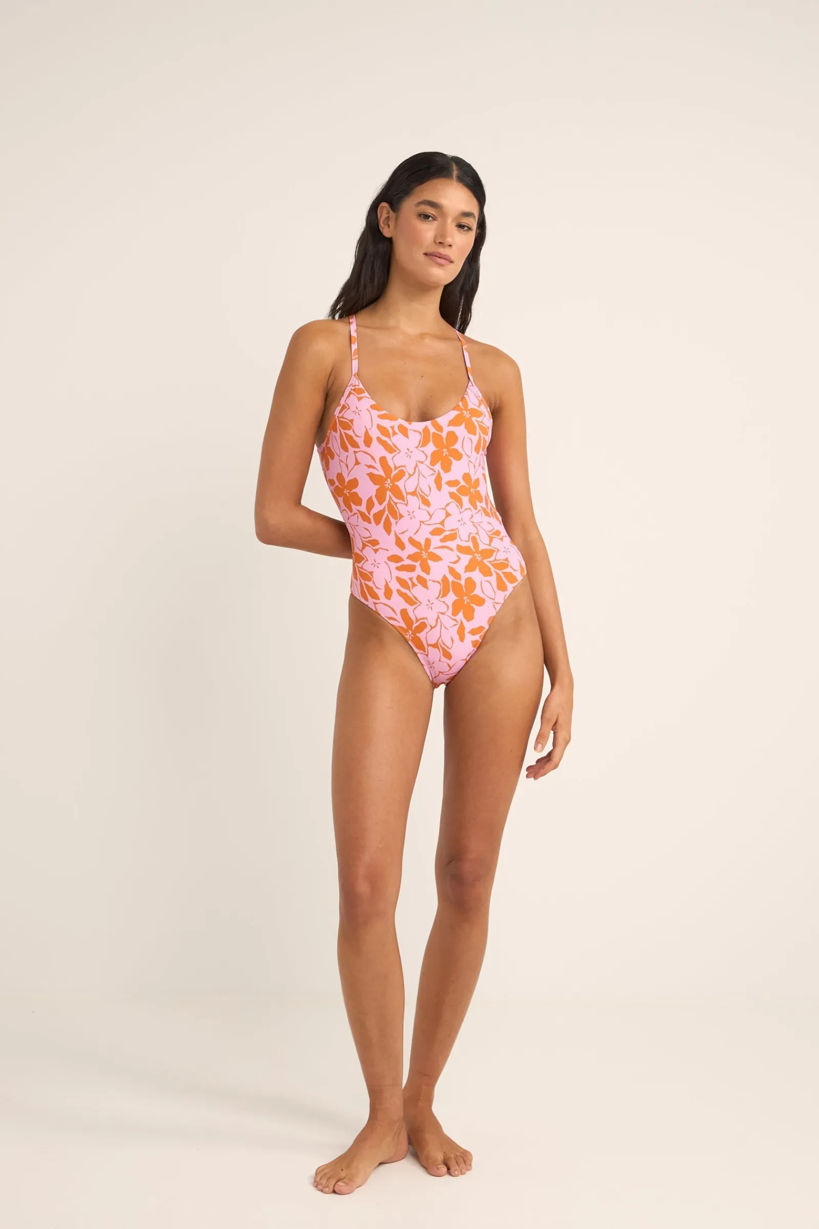 Rhythm Livin Bora Bora Floral Cross Back One Piece-Women One Piece Swim