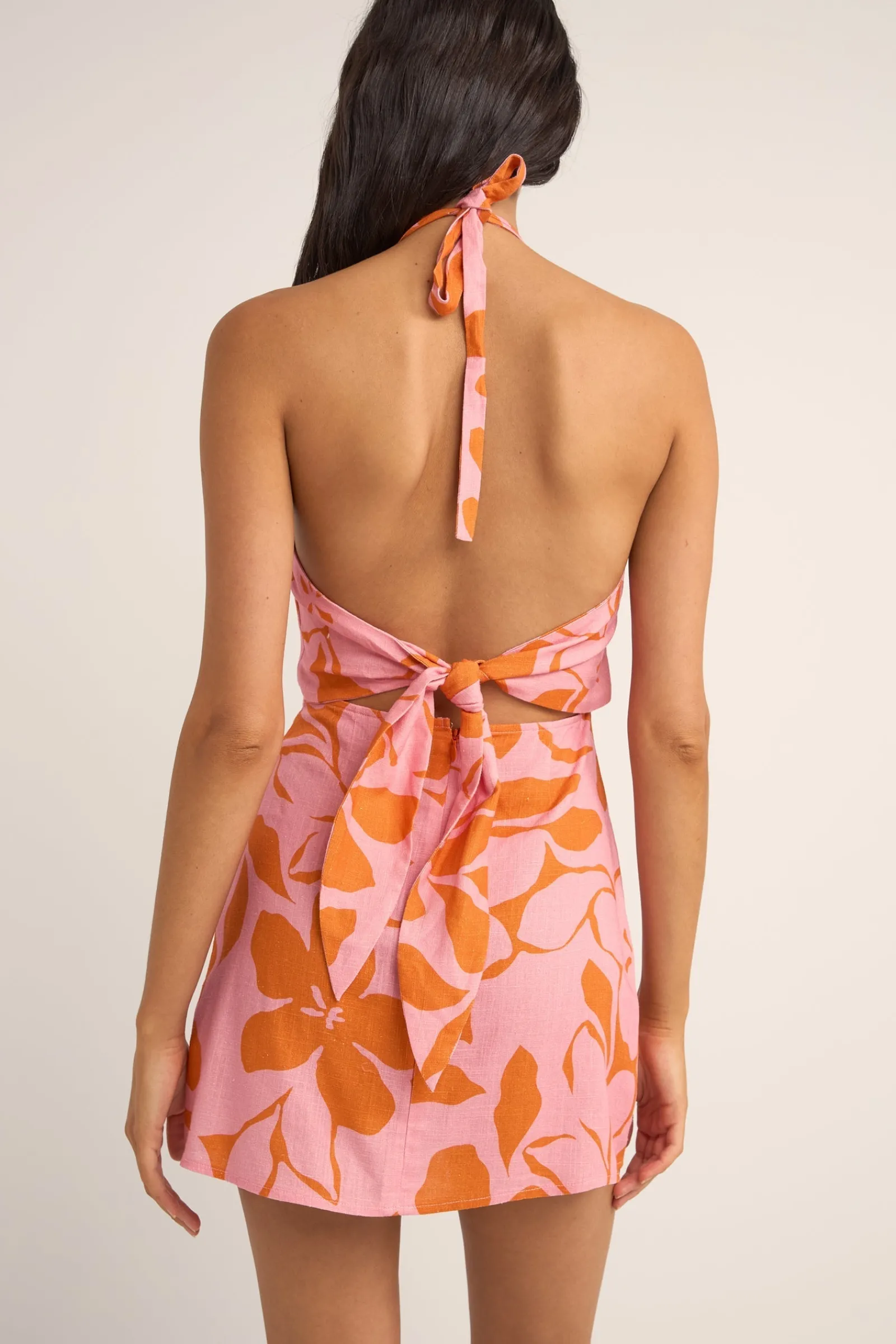 Rhythm Livin Bora Bora Floral Halter Mini Dress-Women Dresses