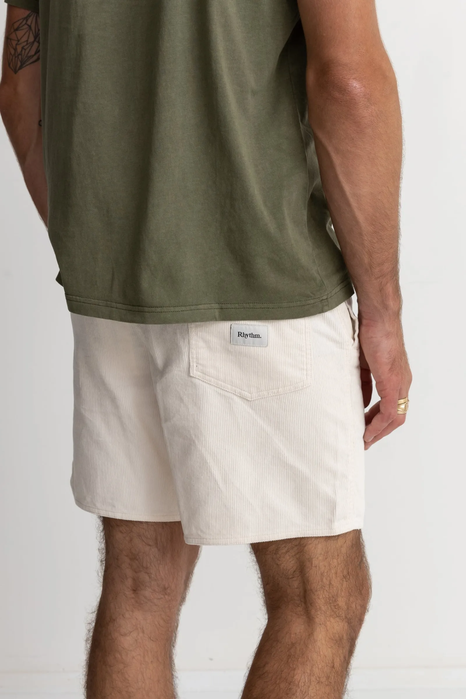 Rhythm Livin Classic Cord Jam Vintage White- Shorts