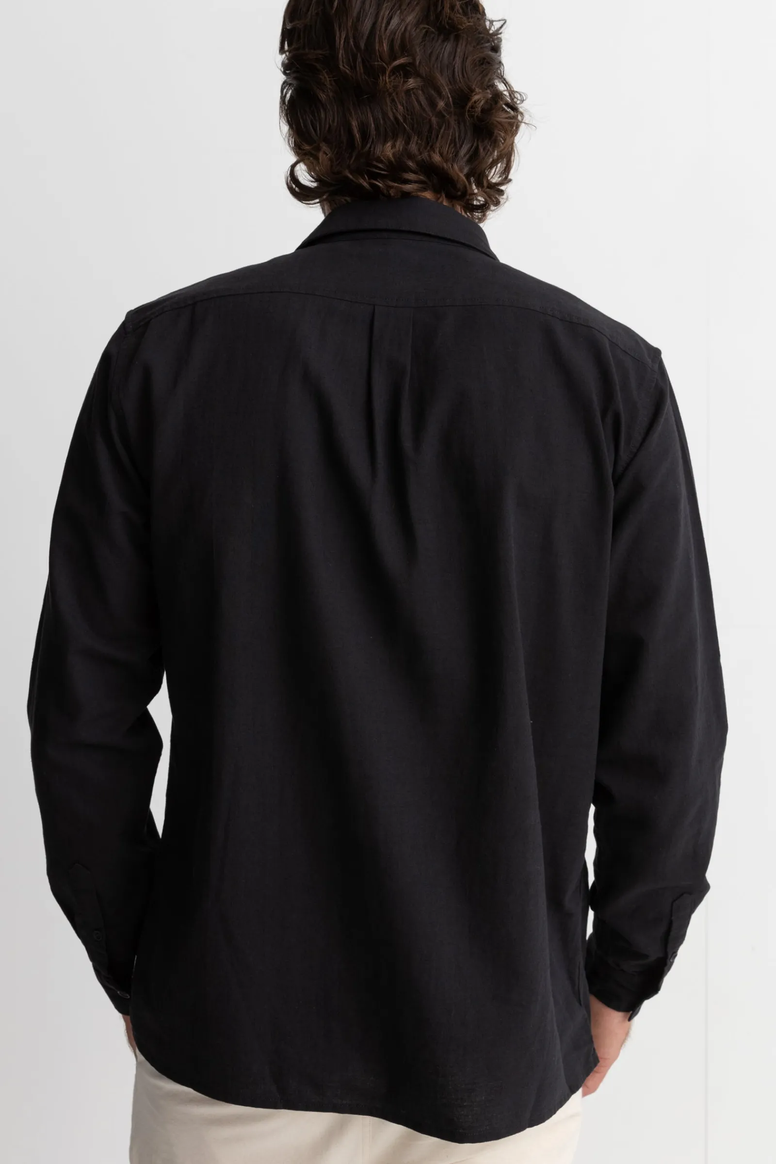 Rhythm Livin Classic Linen Ls Shirt Vintage Black- Woven Shirts