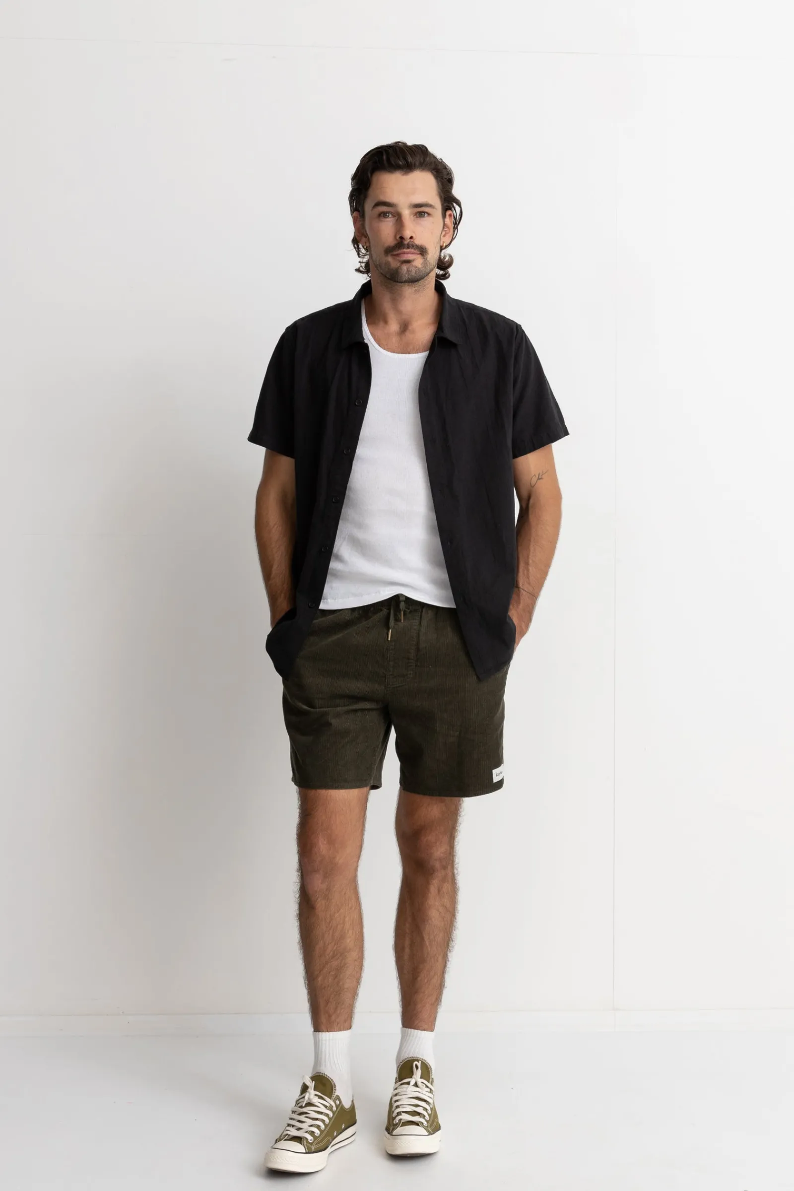 Rhythm Livin Classic Linen Ss Shirt Vintage Black- Woven Shirts