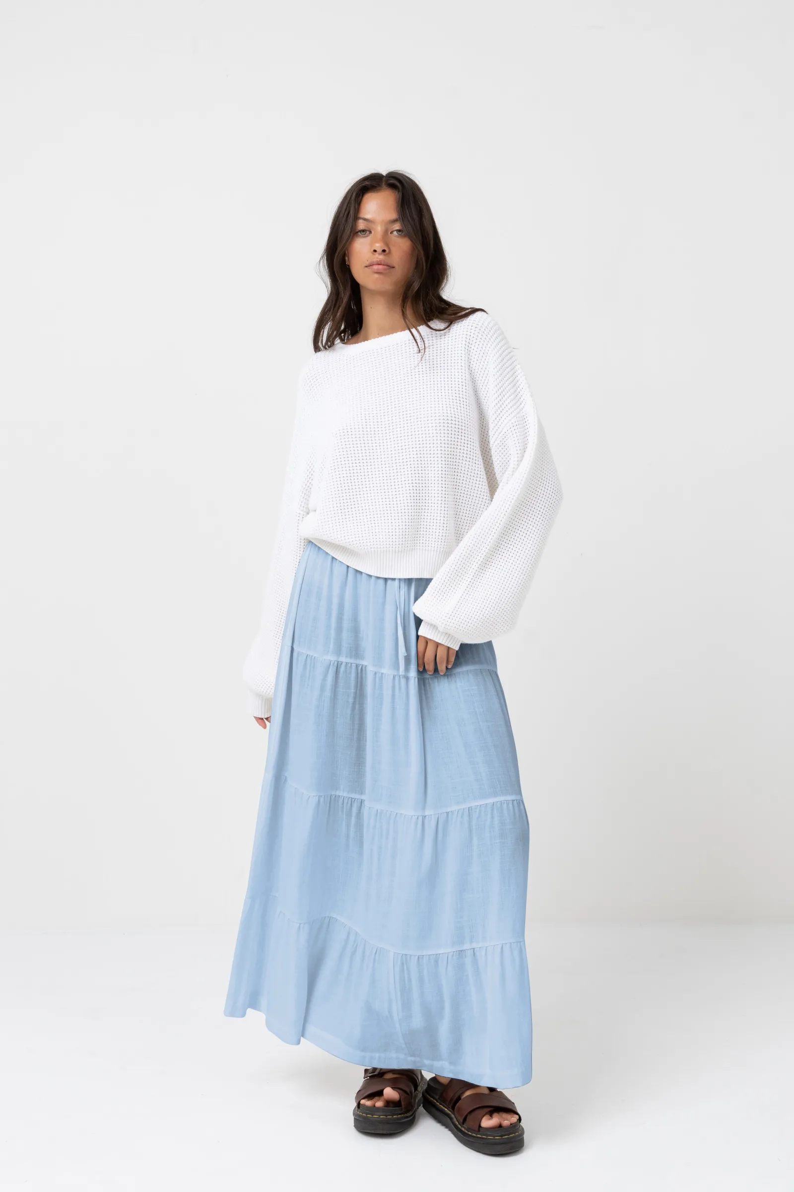 Rhythm Livin Classic Tiered Maxi Skirt-Women Skirts