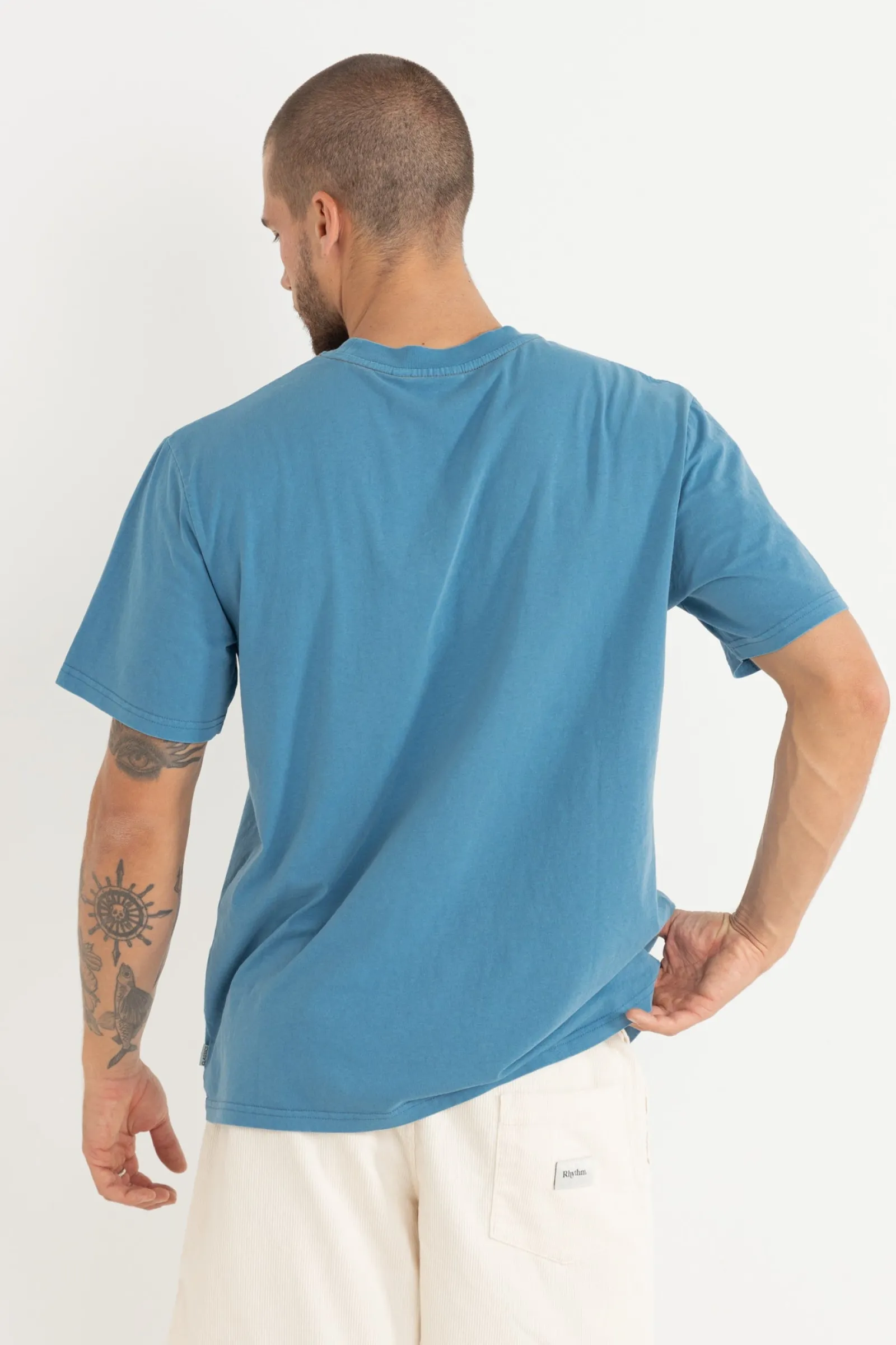 Rhythm Livin Classic Vintage Tee Mineral Blue- T-shirts