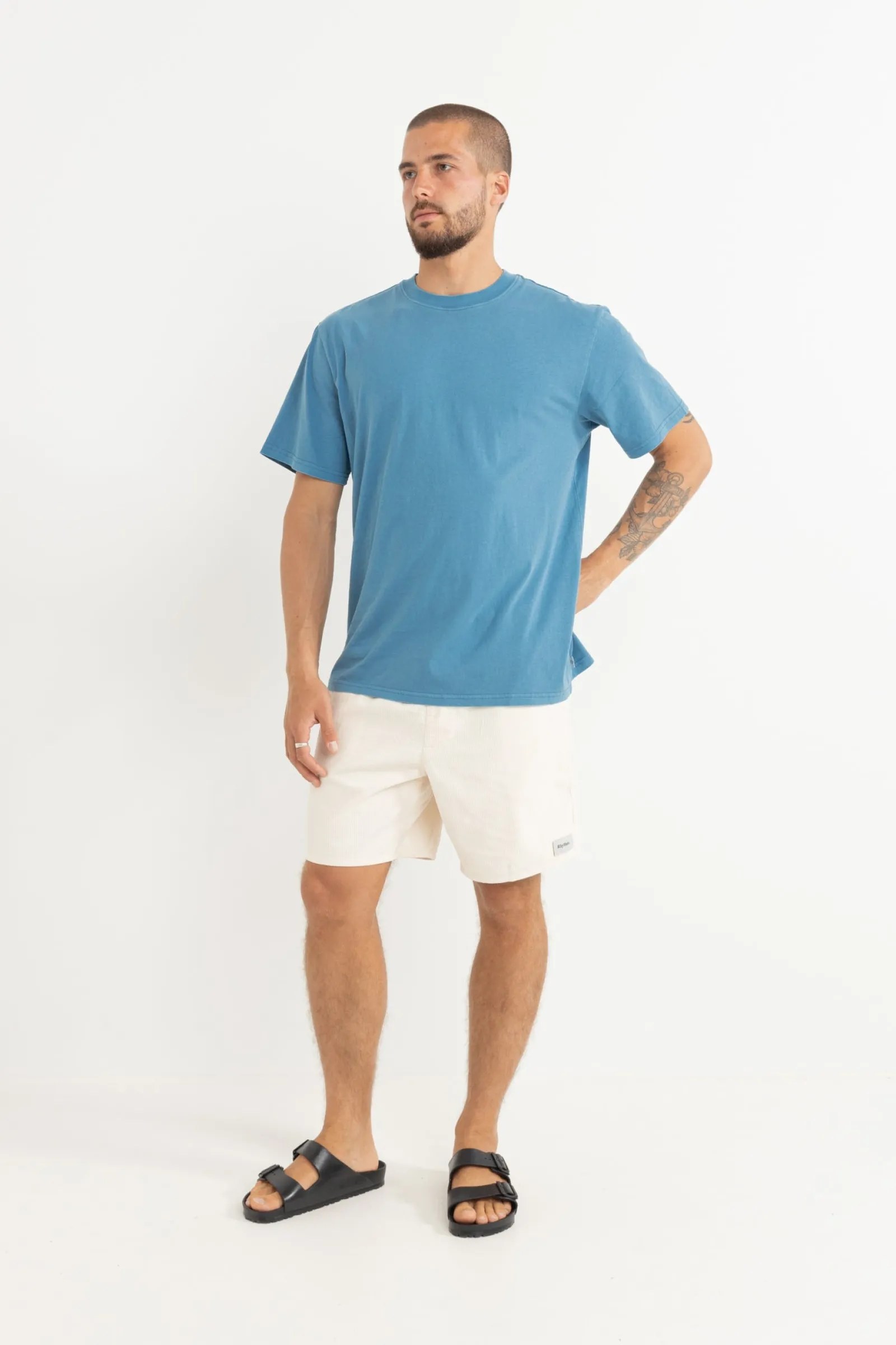 Rhythm Livin Classic Vintage Tee Mineral Blue- T-shirts