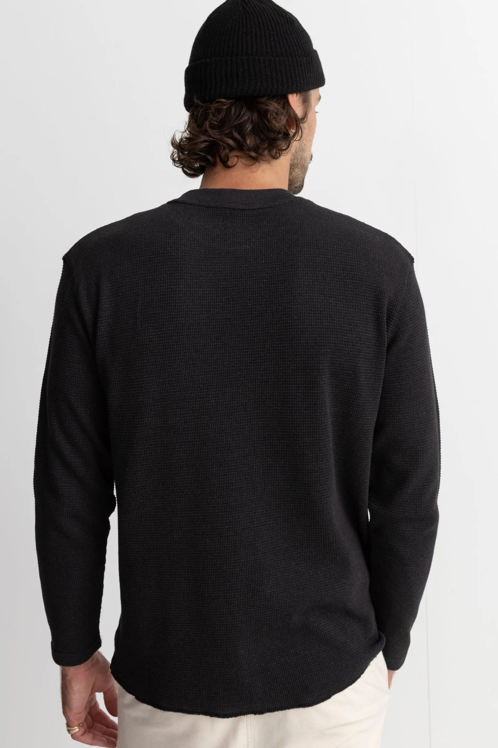 Rhythm Livin Classic Waffle Knit Vintage Black- Knits