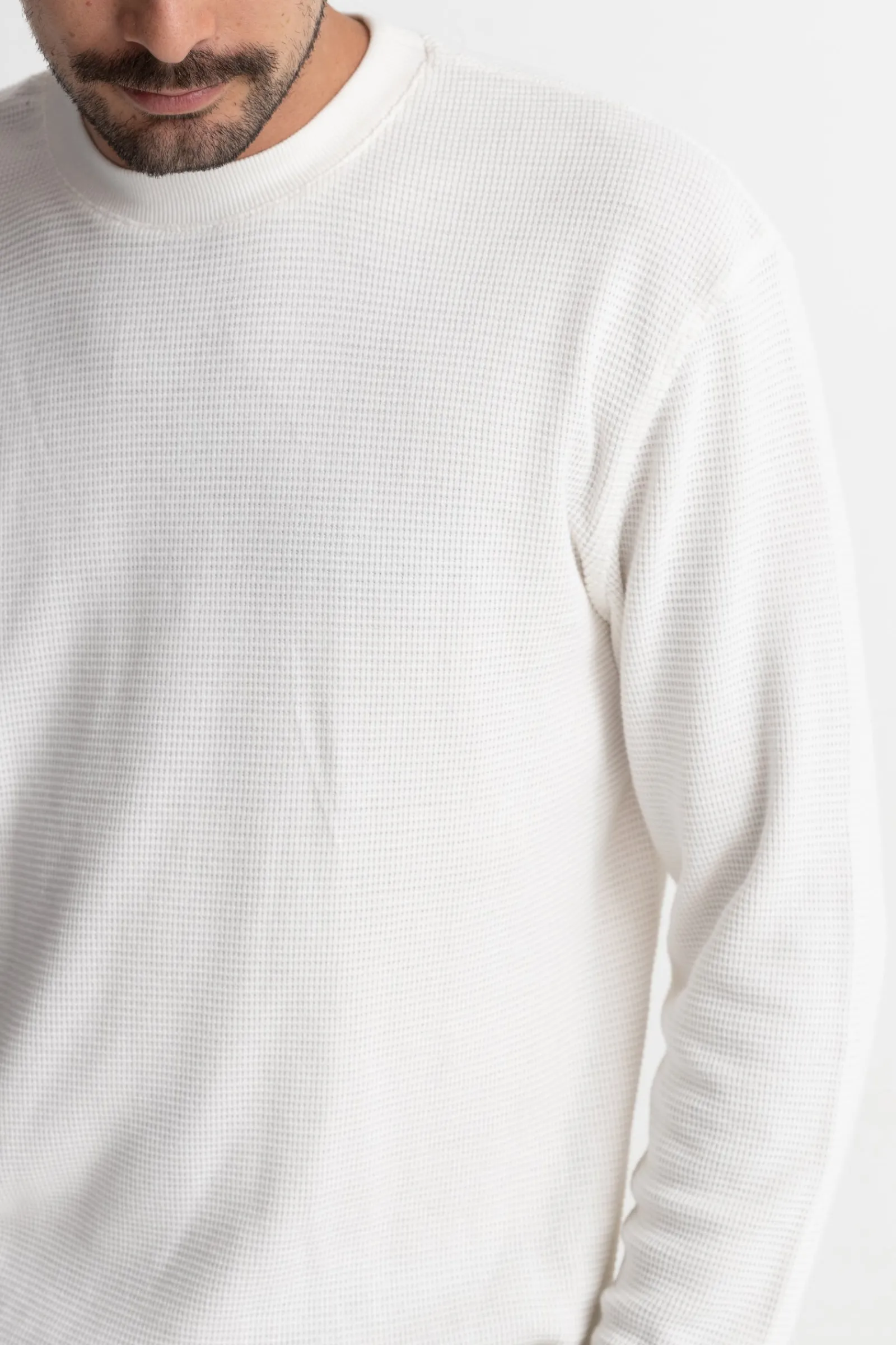Rhythm Livin Classic Waffle Knit Vintage White- Knits