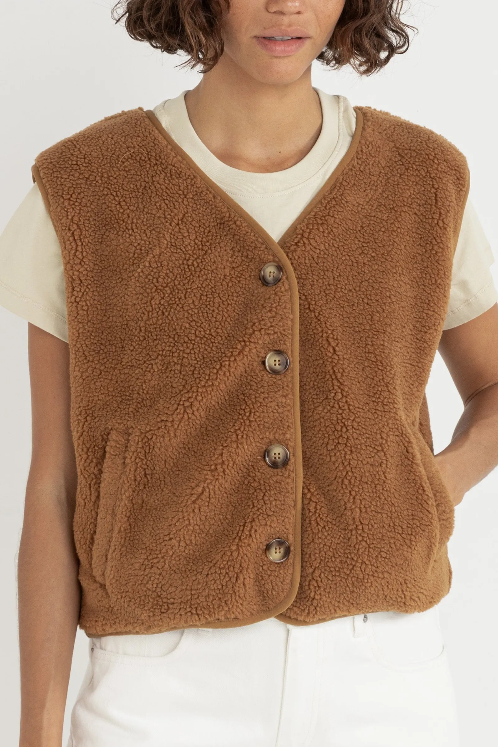 Rhythm Livin Ella Sherpa Vest-Women Fleece