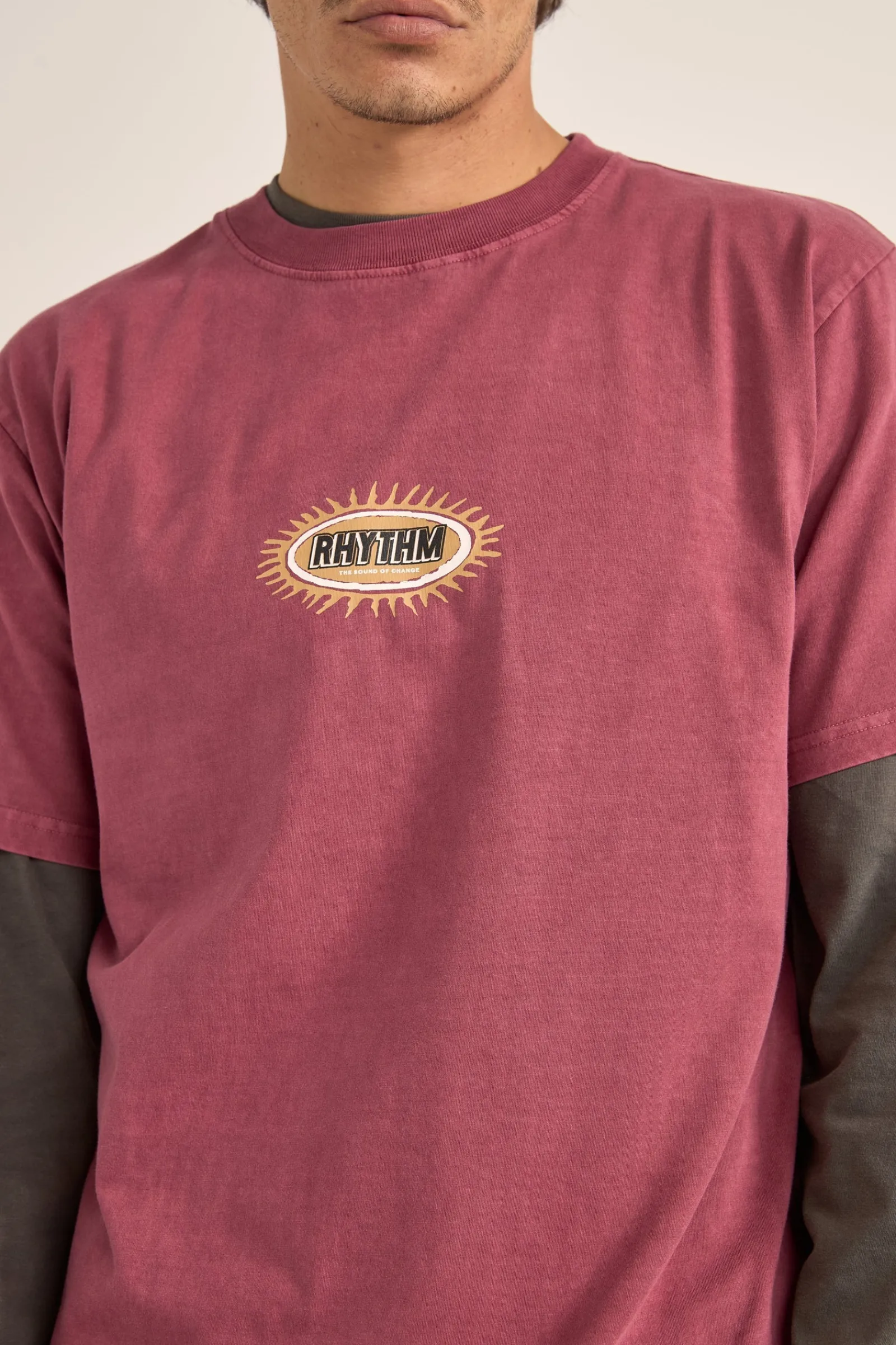 Rhythm Livin Ellipse Sun SS T-Shirt Vintage Red- T-shirts