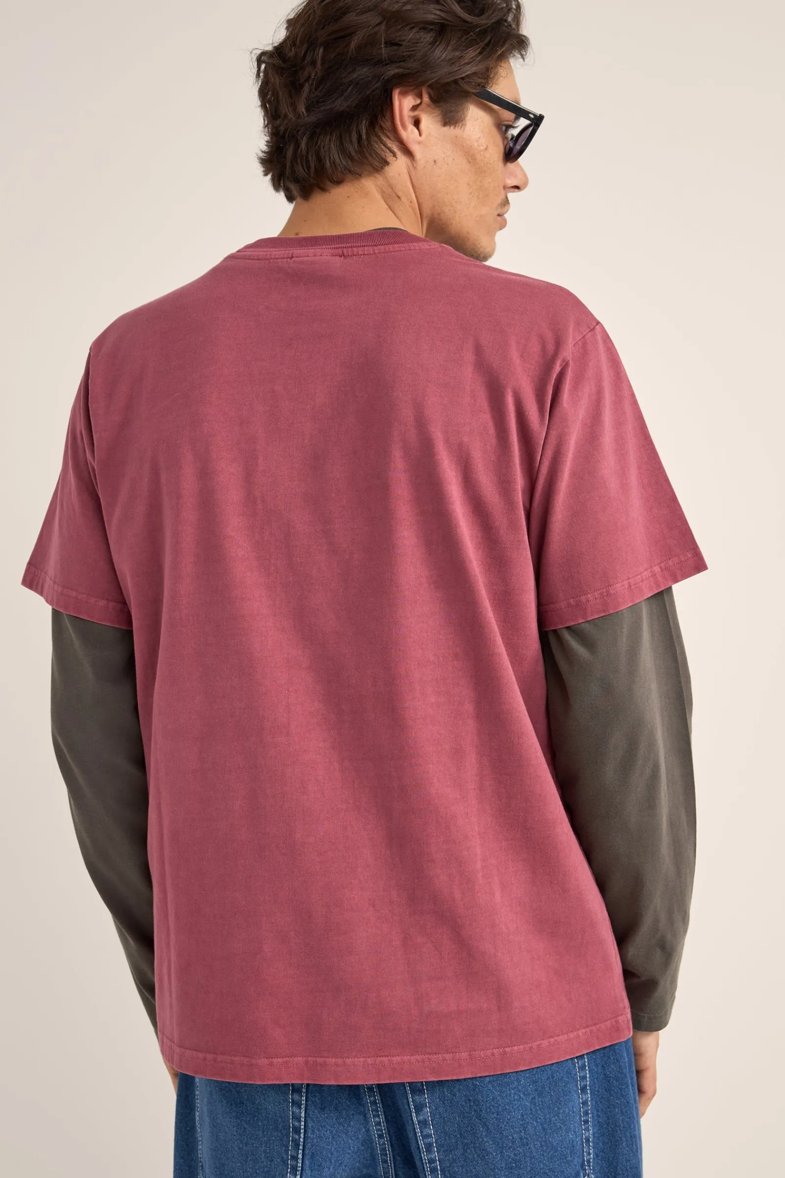 Rhythm Livin Ellipse Sun SS T-Shirt Vintage Red- T-shirts