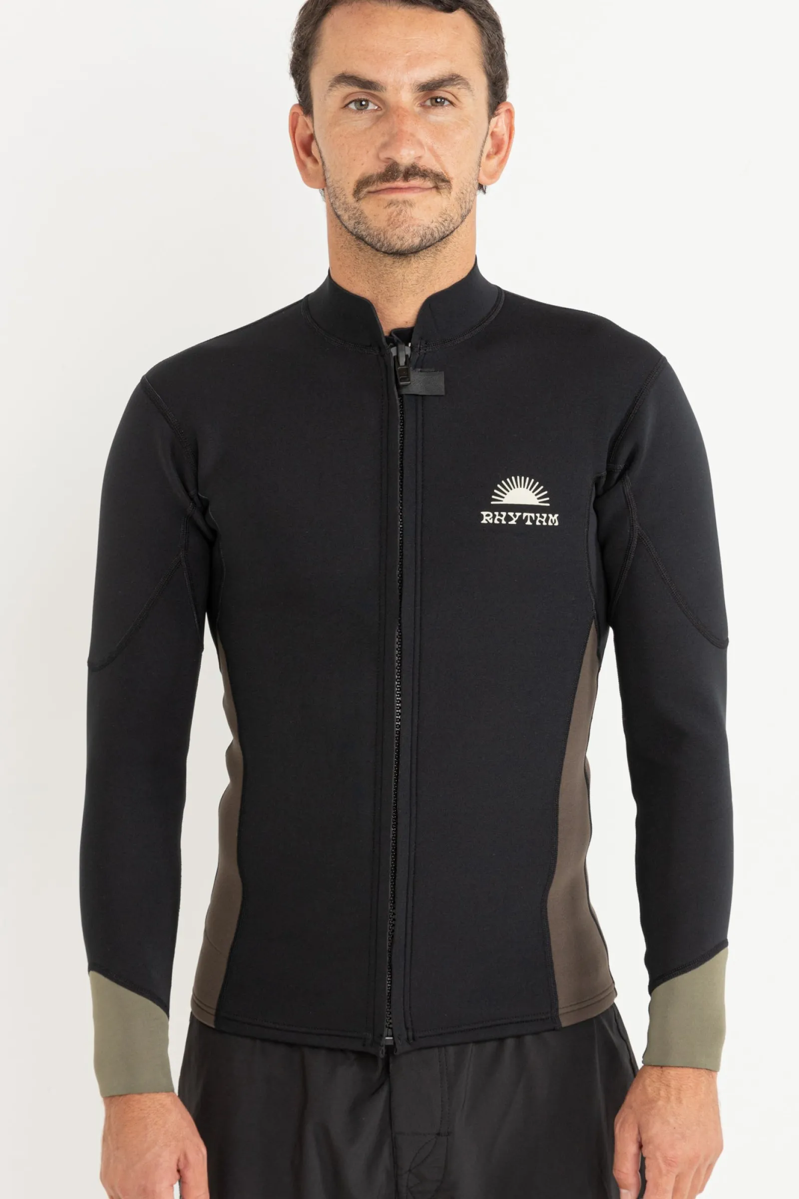 Rhythm Livin Essential Front Zip Jacket Black- Sun & Shade | Wetsuit Tops