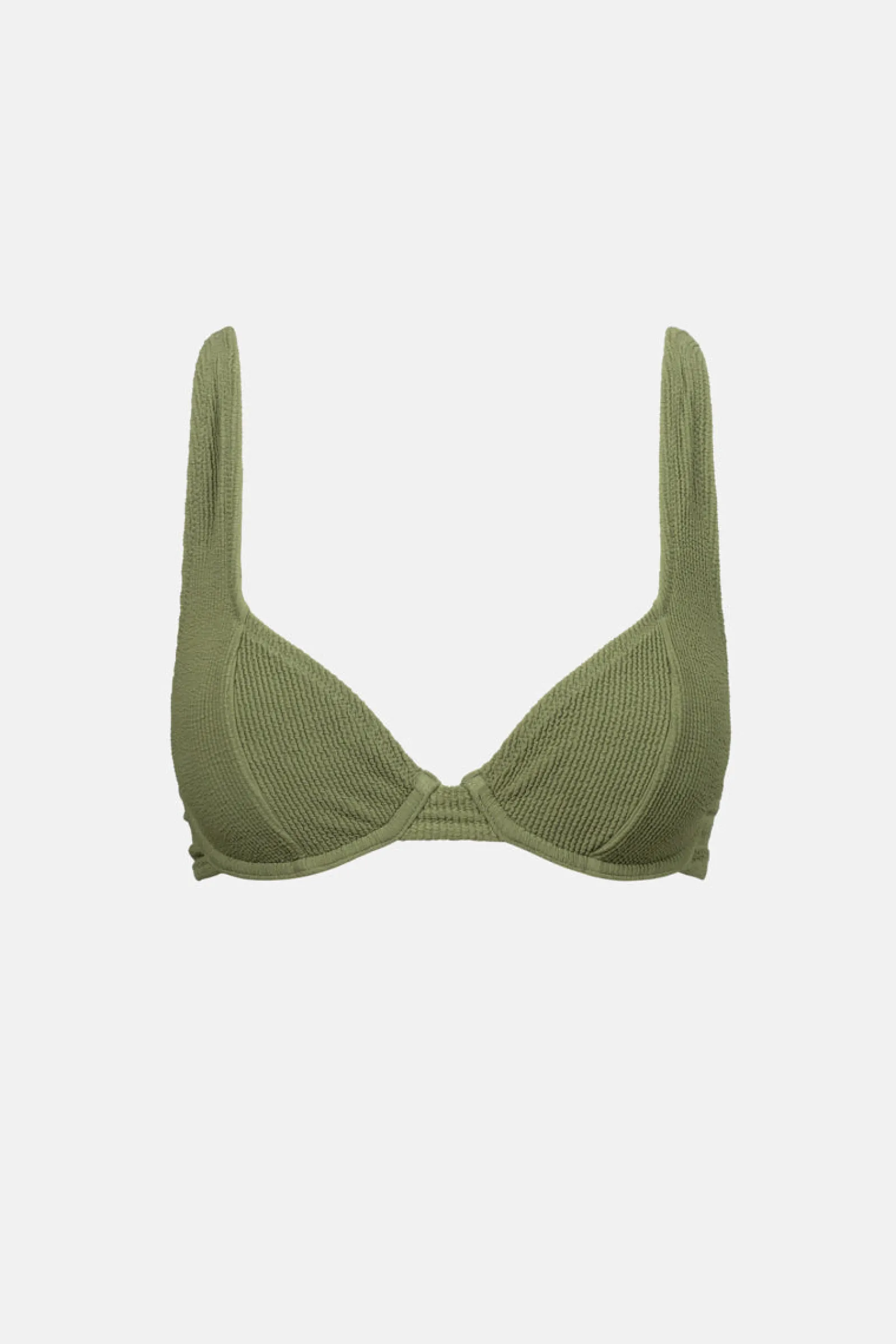 Rhythm Livin Essential Rib Underwire Top Olive-Women Swim Tops