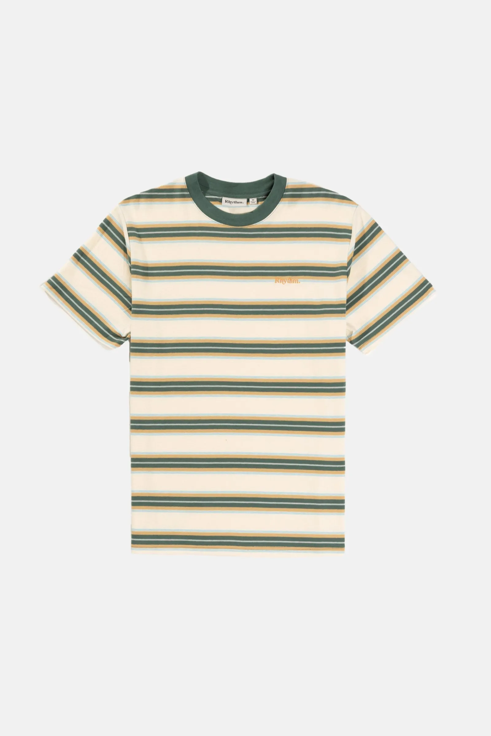 Rhythm Livin Everyday Stripe SS T-Shirt Vintage Green- T-shirts