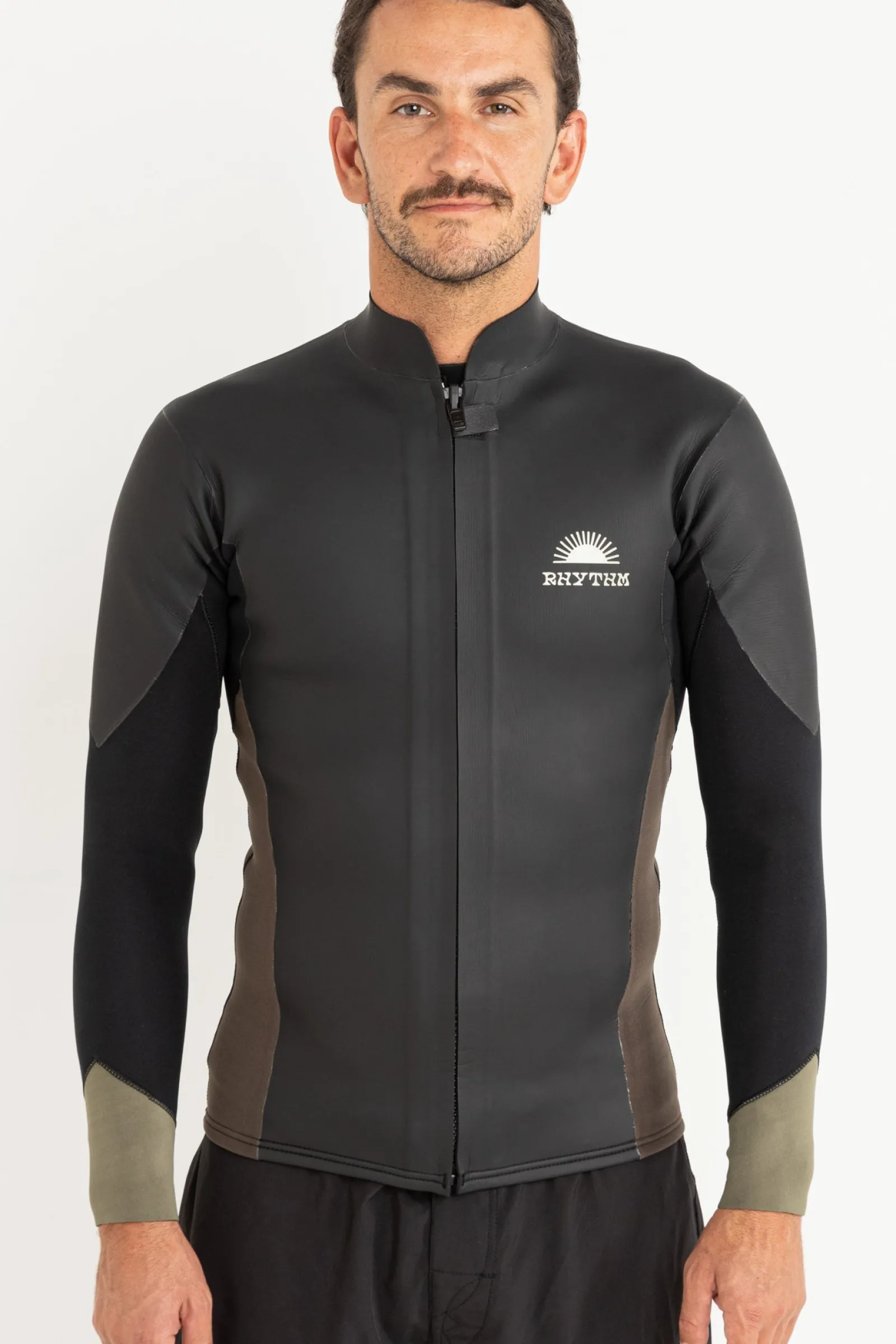 Rhythm Livin Heritage Front Zipper Jacket Black- Sun & Shade | Wetsuit Tops
