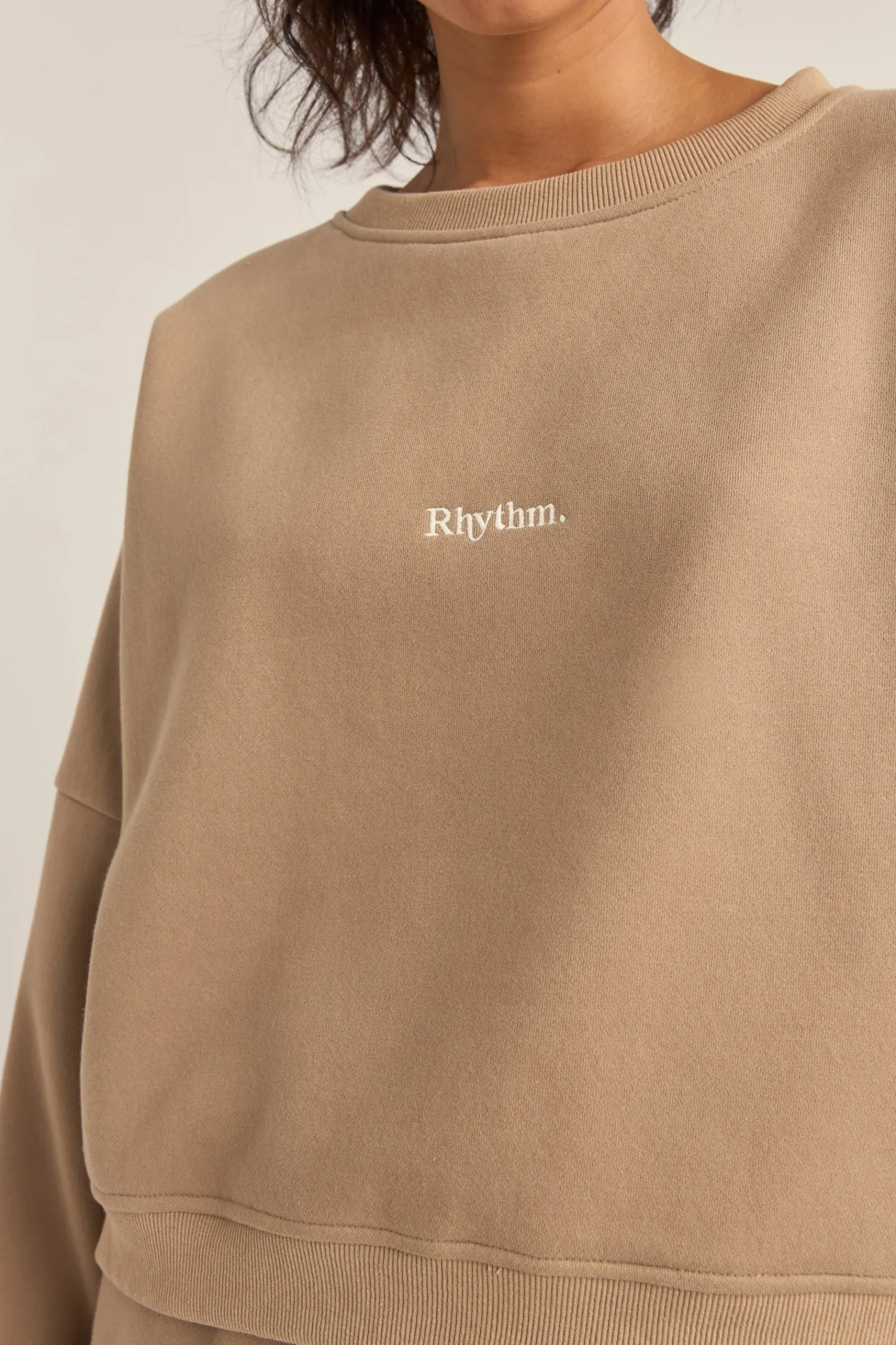 Rhythm Livin Logo Crew Neck Fleece-Women Fleece