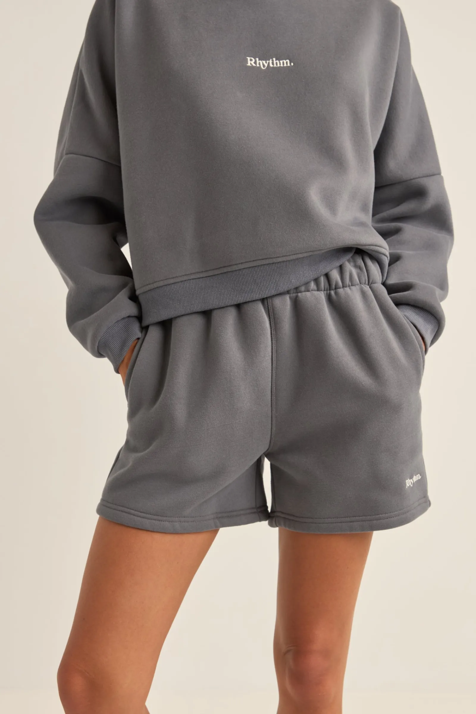 Rhythm Livin Logo Fleece Shorts-Women Fleece