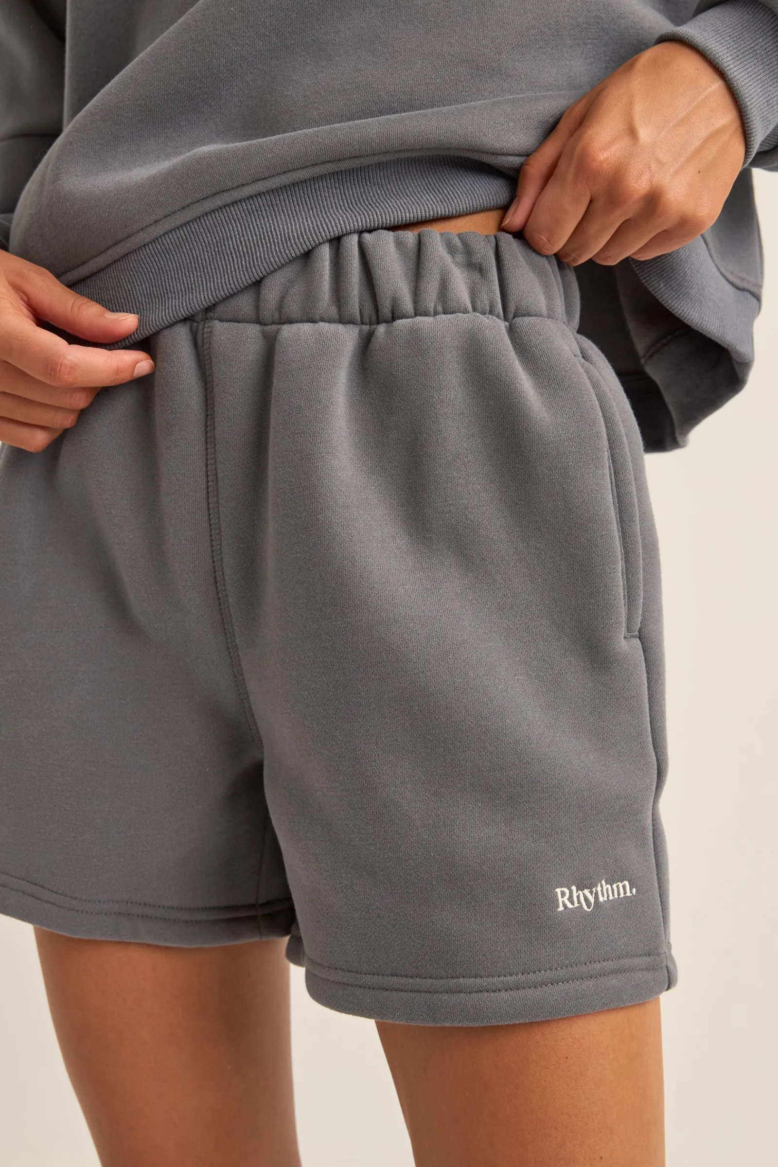 Rhythm Livin Logo Fleece Shorts-Women Fleece