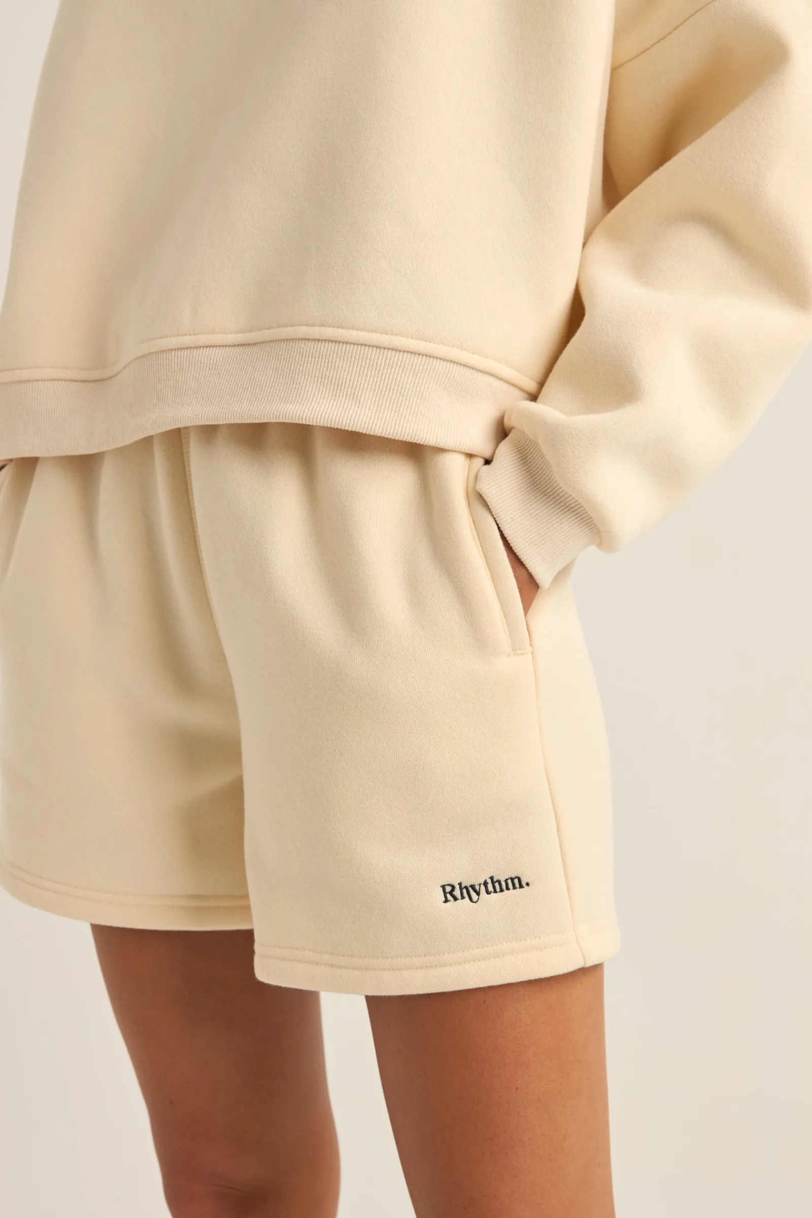 Rhythm Livin Logo Fleece Shorts-Women Fleece