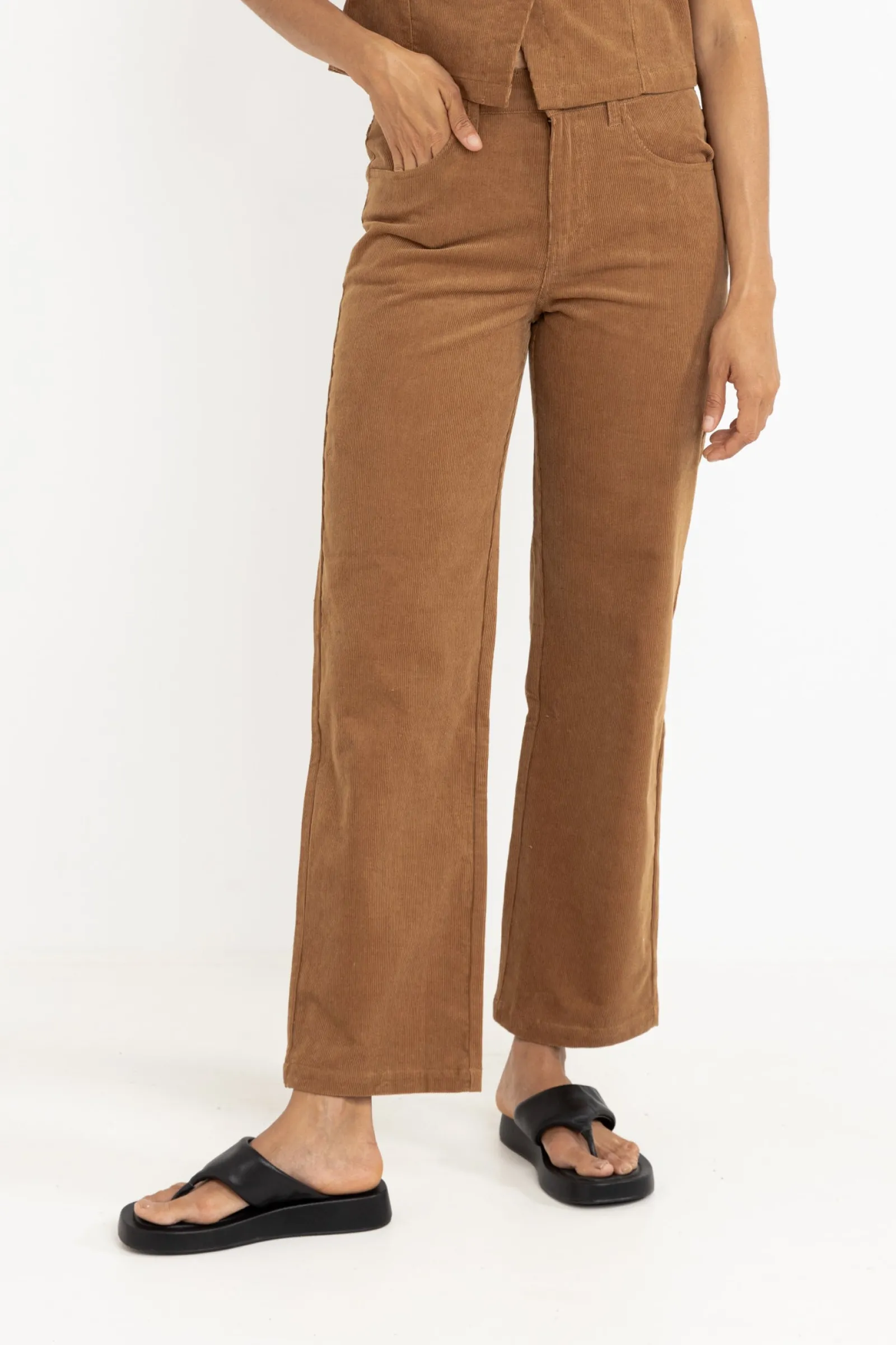 Rhythm Livin Ranch High Waist Corduroy Pant-Women Pants