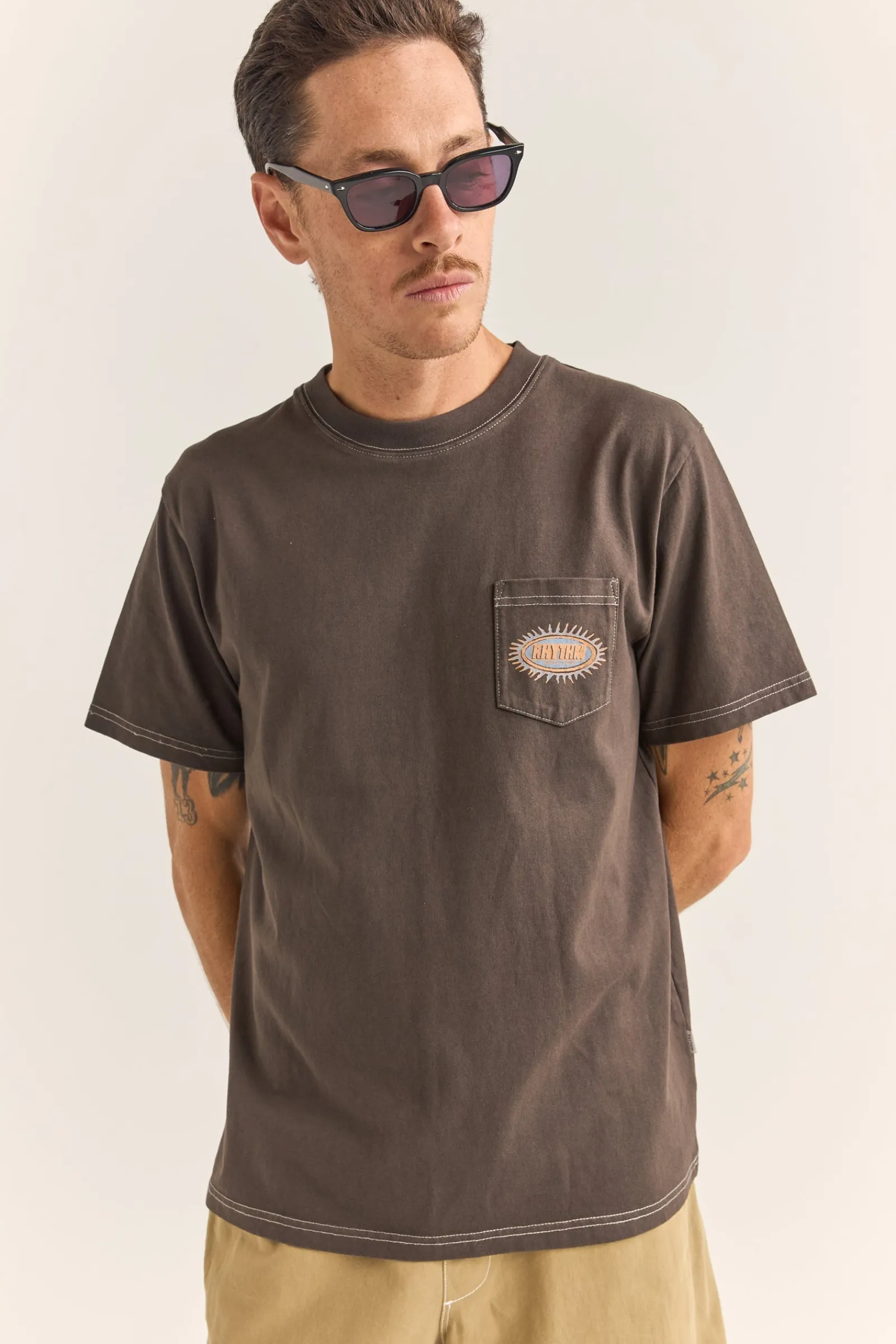 Rhythm Livin Rays Vintage Ss T-Shirt Vintage Black- T-shirts
