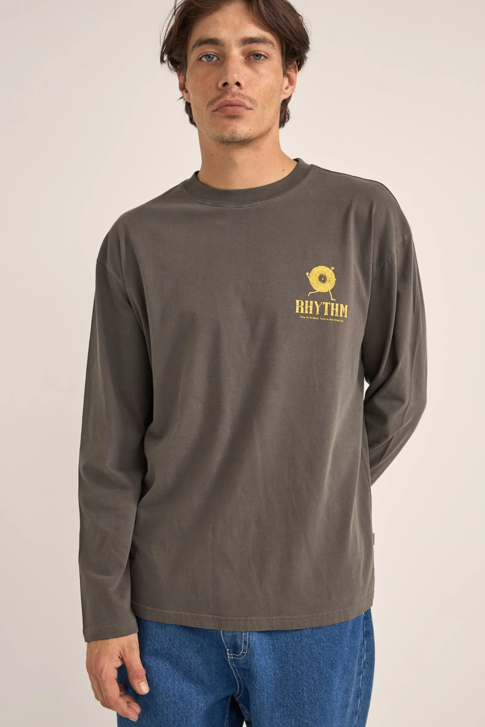 Rhythm Livin Record Vintage Ls T-Shirt Vinatge Black- T-shirts