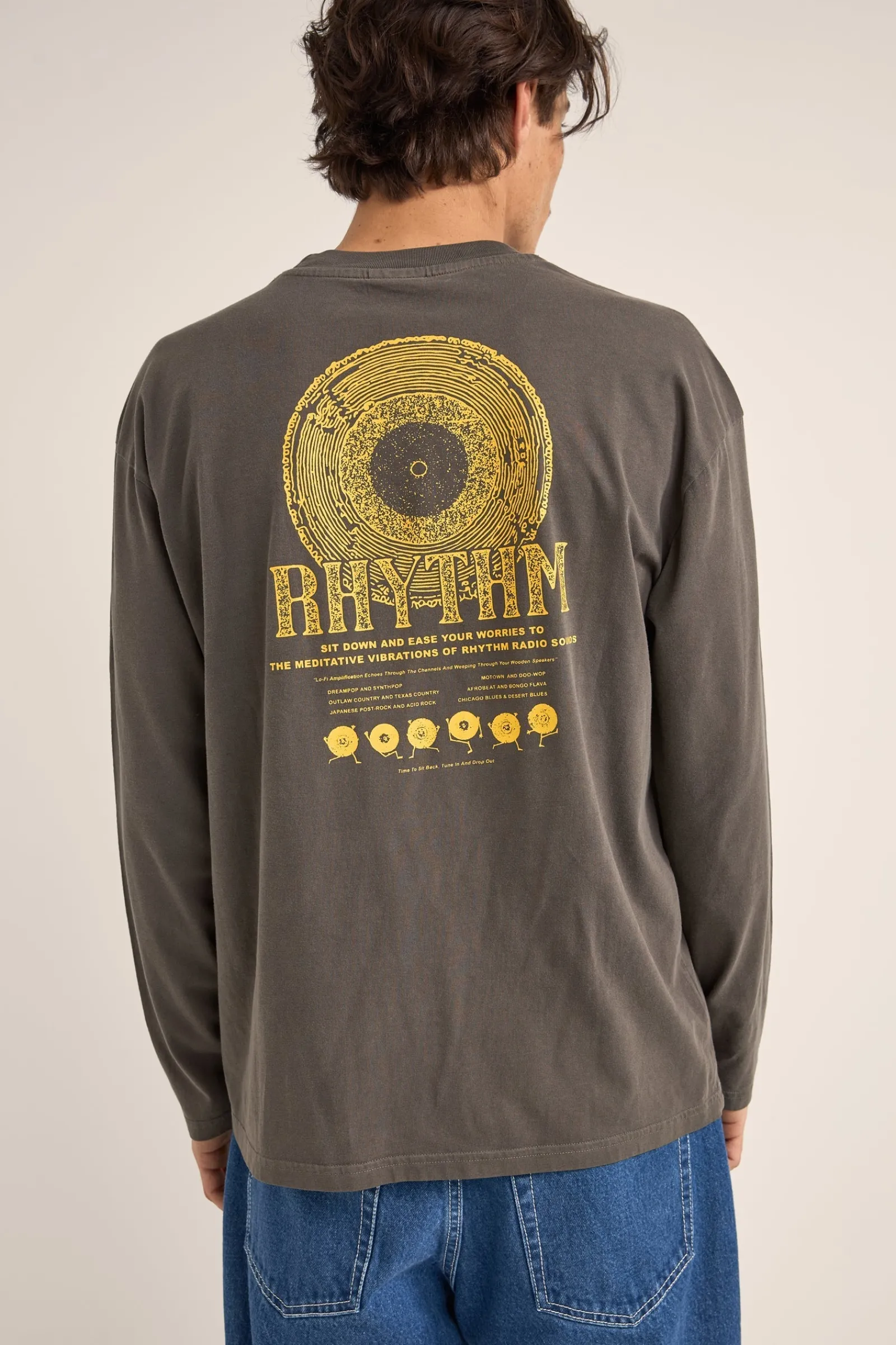 Rhythm Livin Record Vintage Ls T-Shirt Vinatge Black- T-shirts