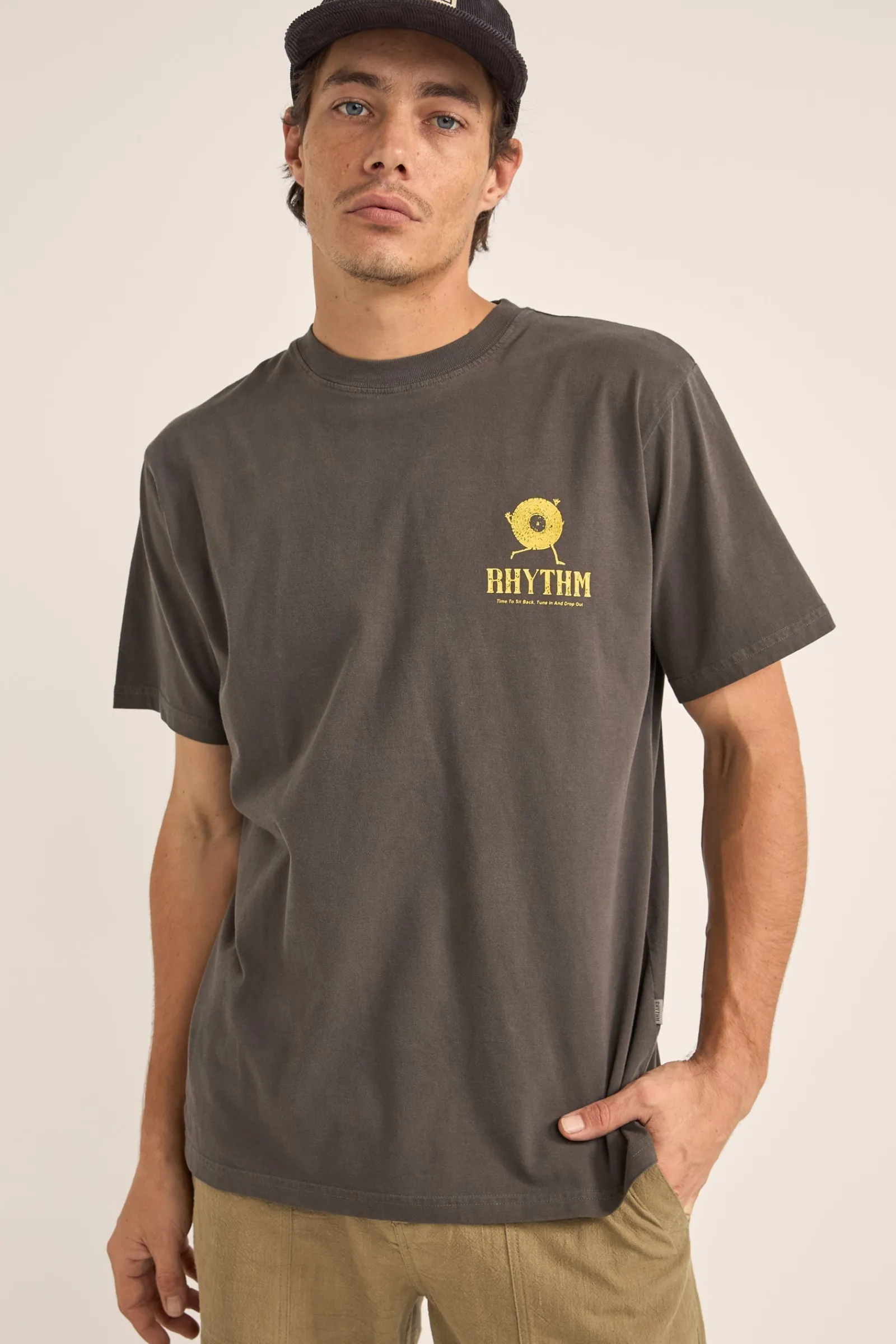 Rhythm Livin Record Vintage Ss T-Shirt Vintage Black- T-shirts