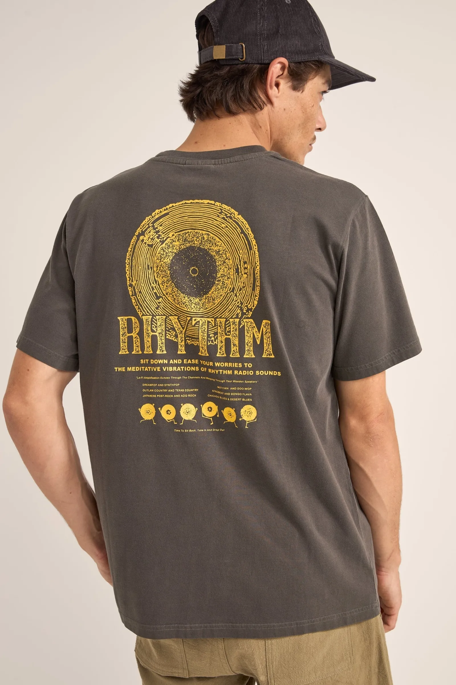 Rhythm Livin Record Vintage Ss T-Shirt Vintage Black- T-shirts