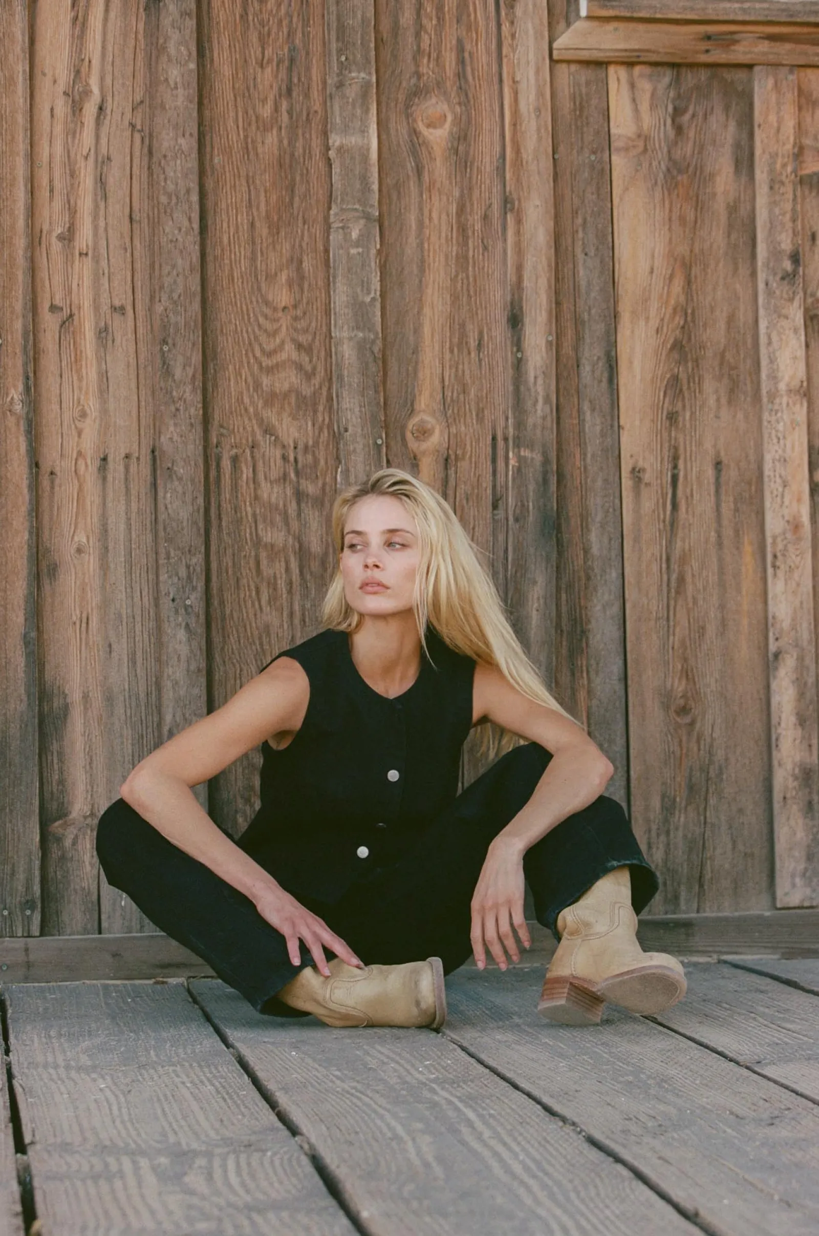 Rhythm Livin Riley Denim Vest Vintage Black-Women Fashion Tops