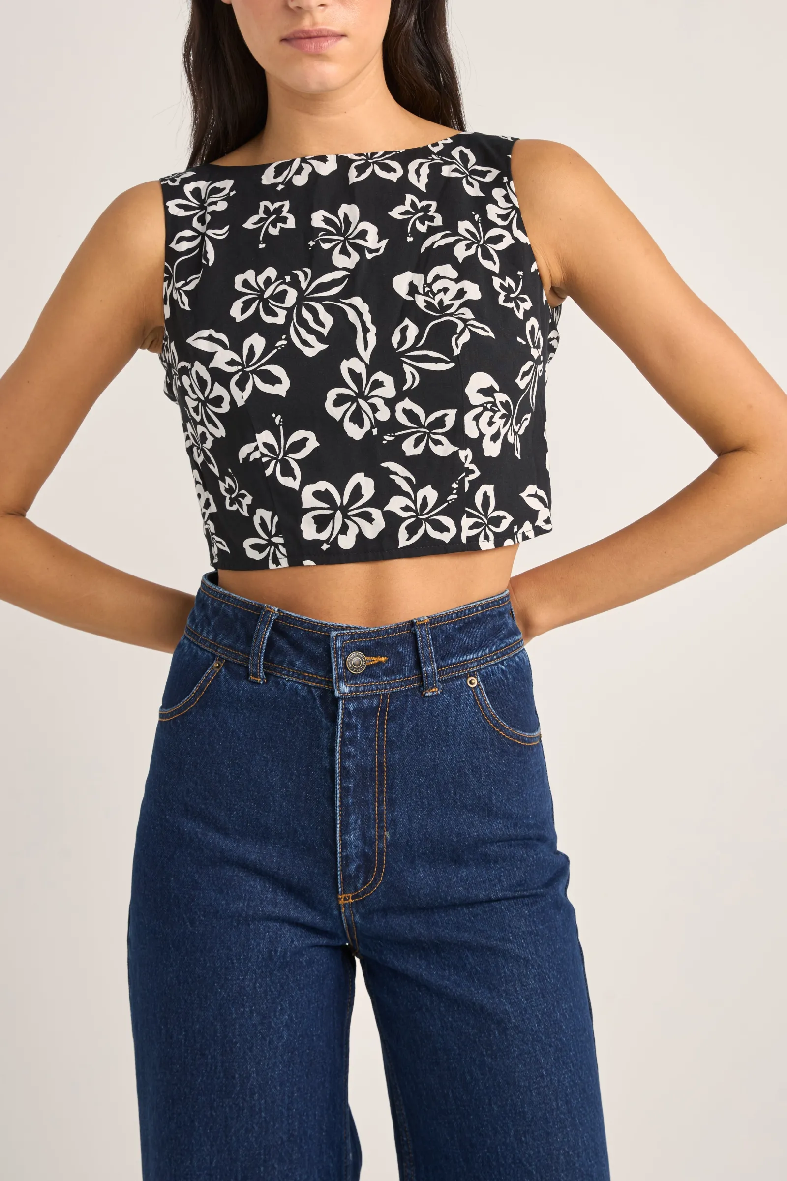 Rhythm Livin Roselle Tie Back Top Roselle Floral-Women Fashion Tops