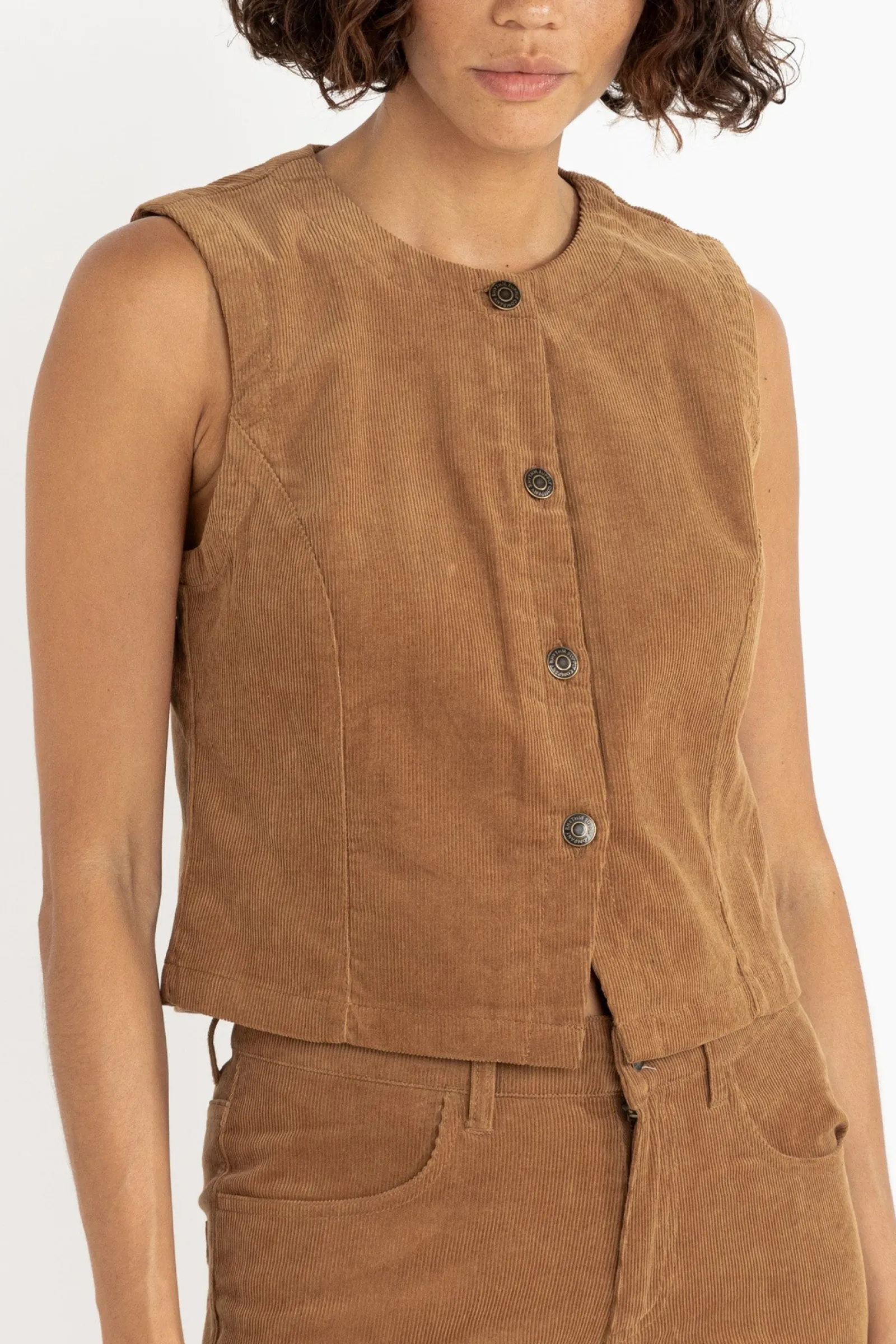 Rhythm Livin Sadie Corduroy Vest-Women Fashion Tops