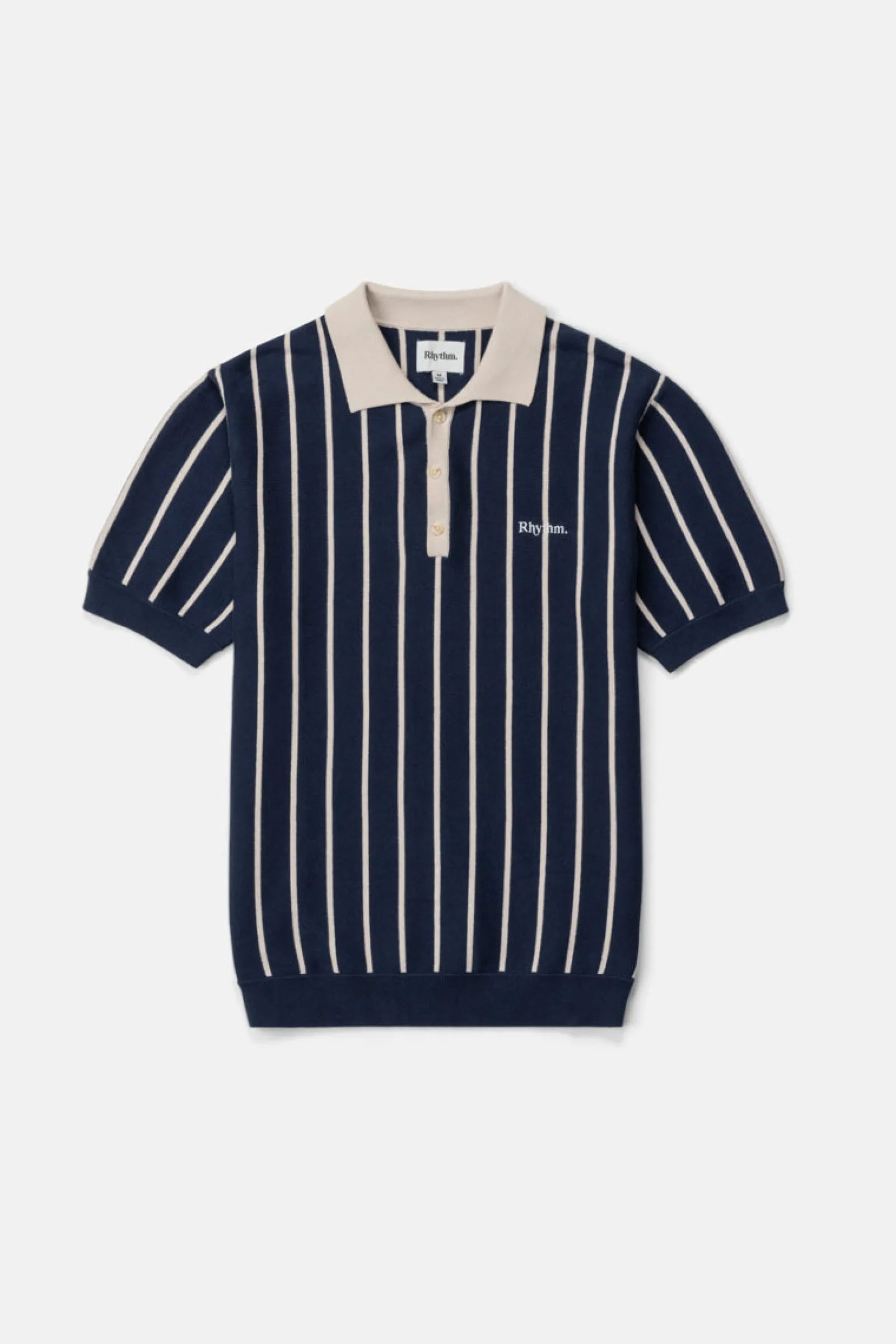 Rhythm Livin Striped Knit Ss Polo- Woven Shirts