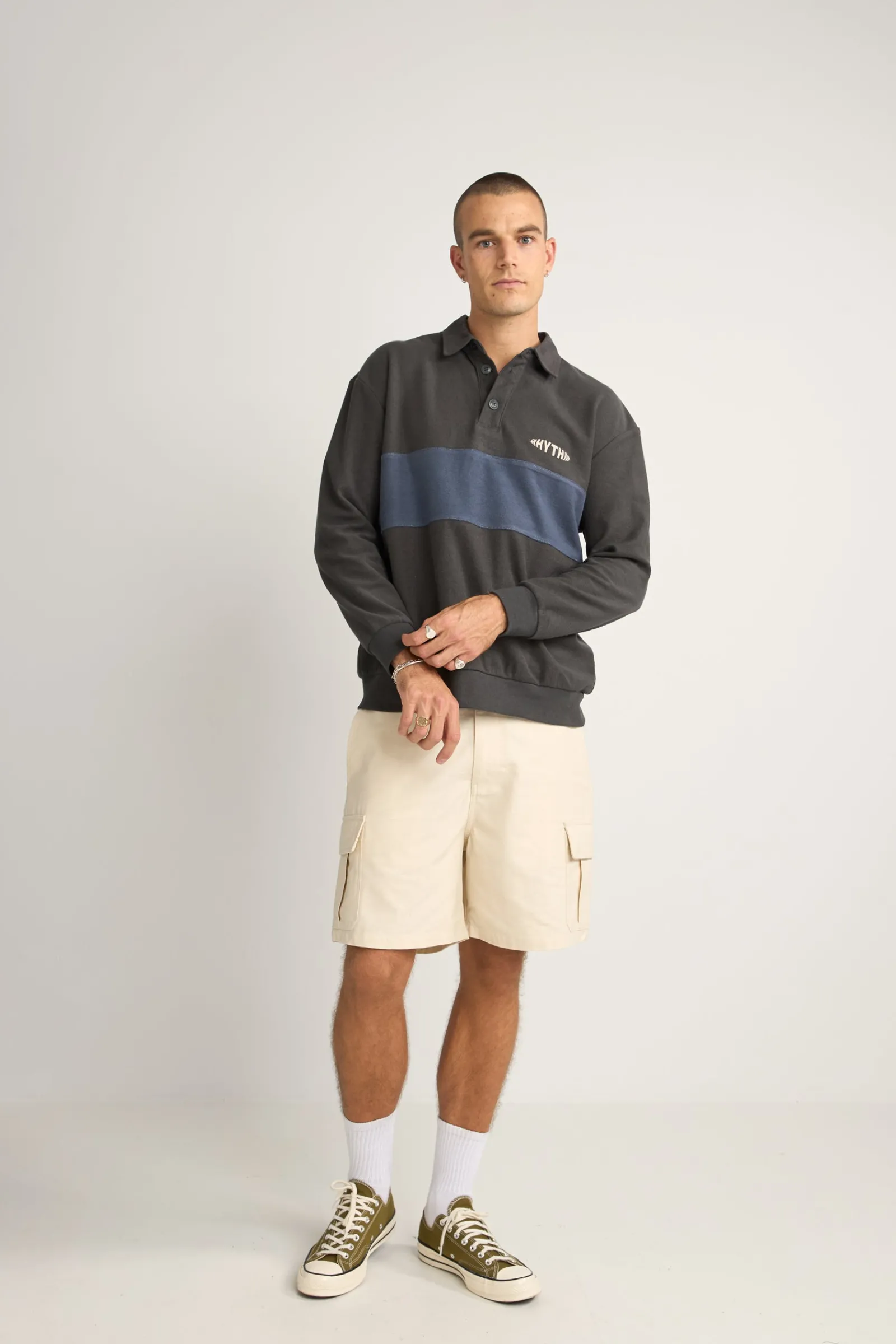 Rhythm Livin Terry Vintage Ls Rugby Shirt- Woven Shirts