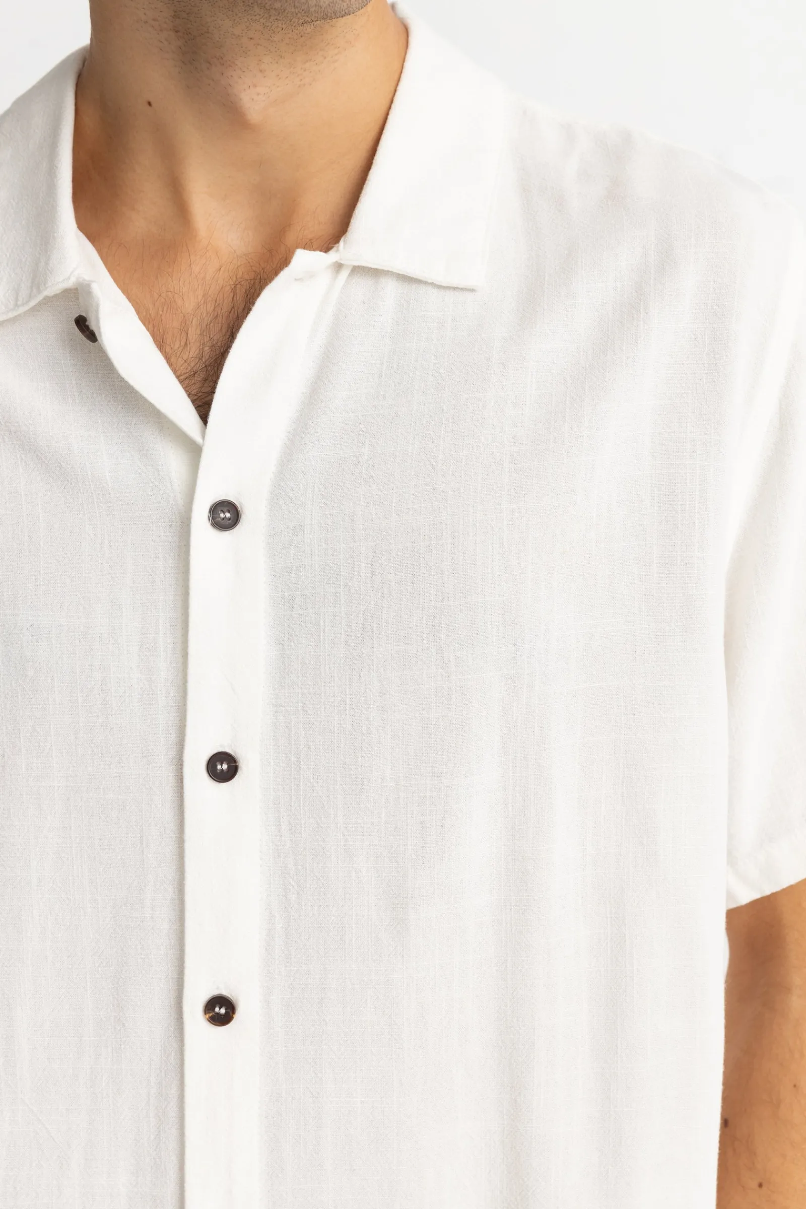 Rhythm Livin Textured Linen SS Shirt- Woven Shirts