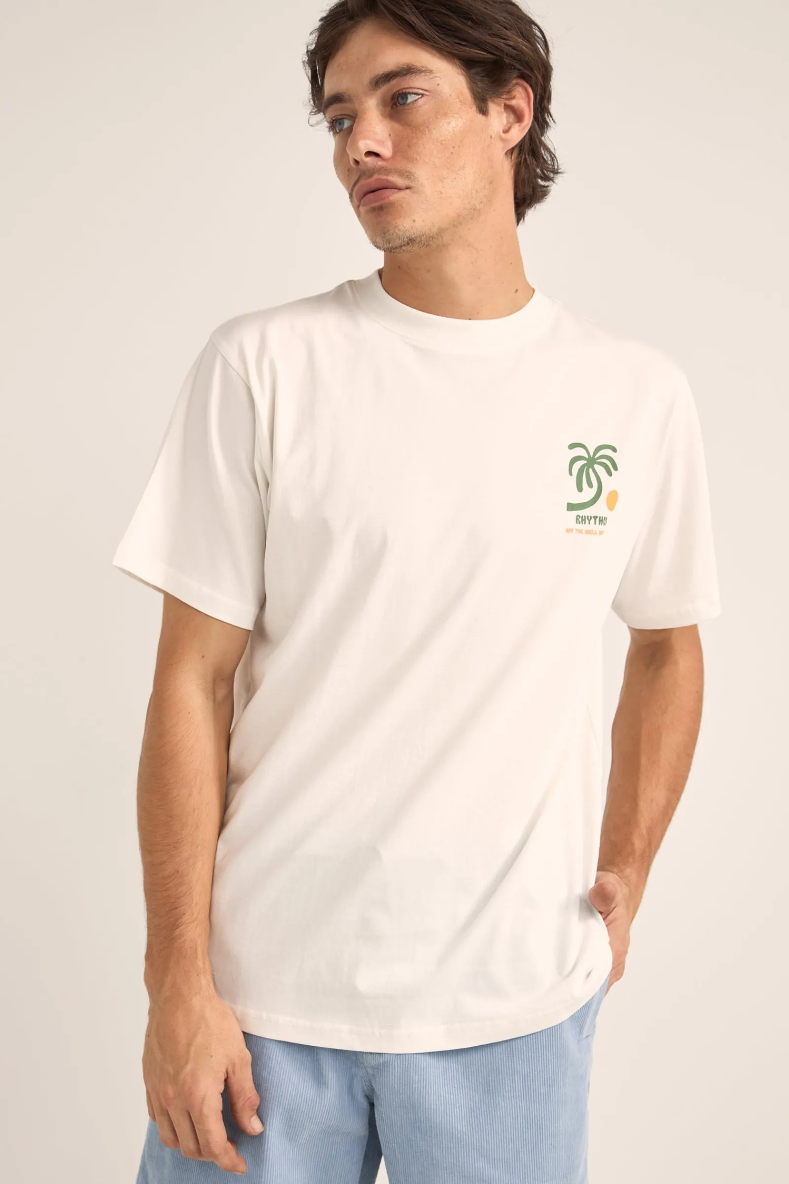 Rhythm Livin Trees Ss T-Shirt Vintage White- T-shirts