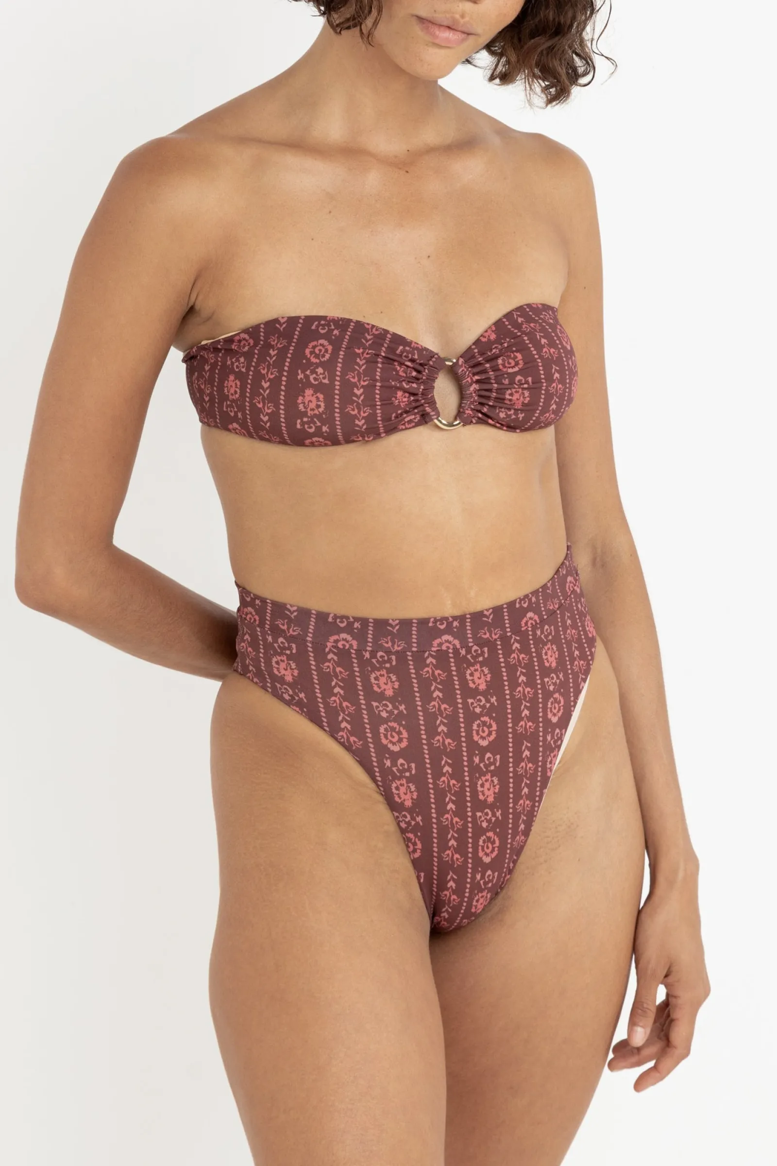 Rhythm Livin Vintage Floral Bandeau Top-Women Swim Tops