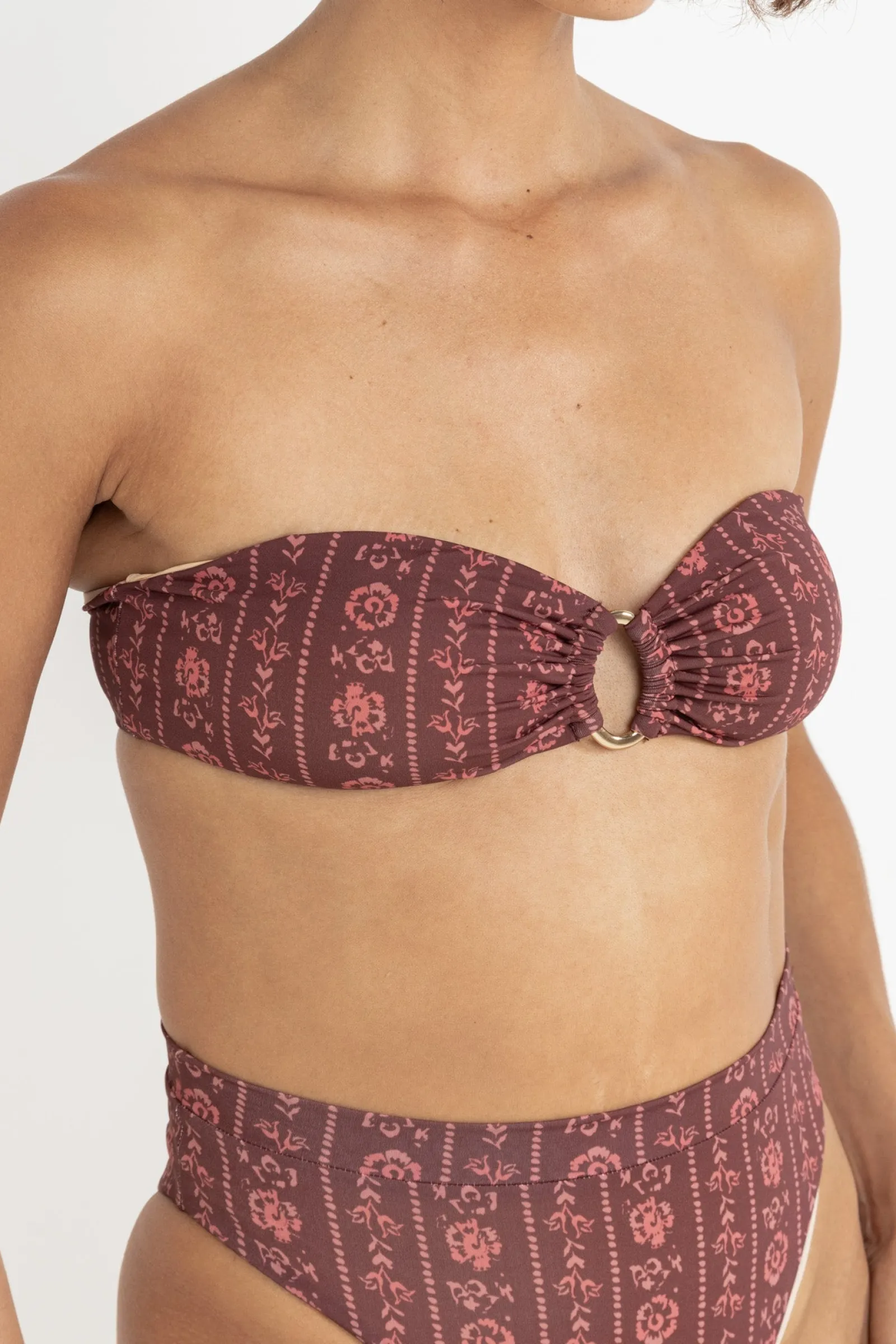 Rhythm Livin Vintage Floral Bandeau Top-Women Swim Tops