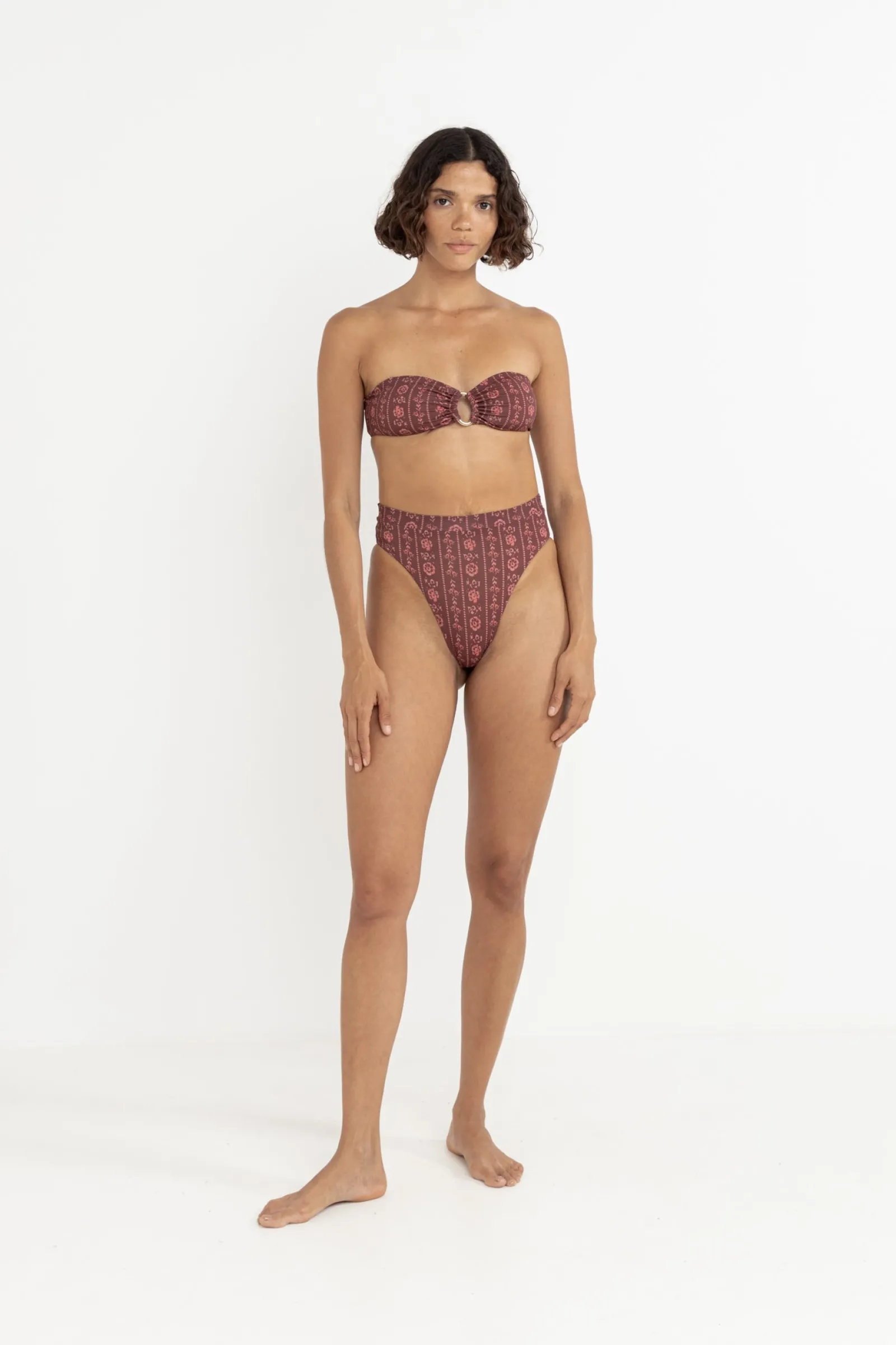 Rhythm Livin Vintage Floral Bandeau Top-Women Swim Tops
