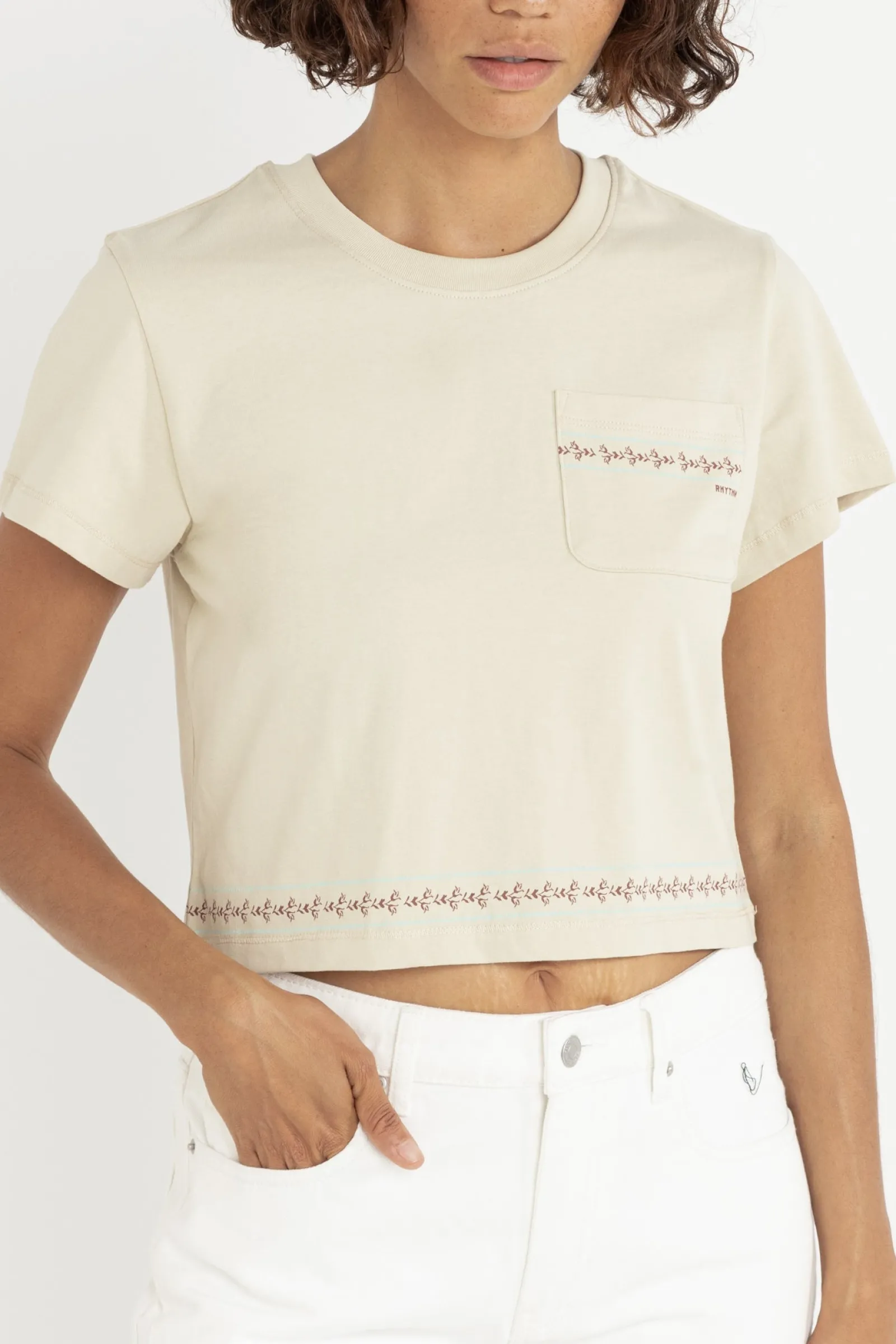 Rhythm Livin Vintage Floral Crop Tee-Women T-shirts
