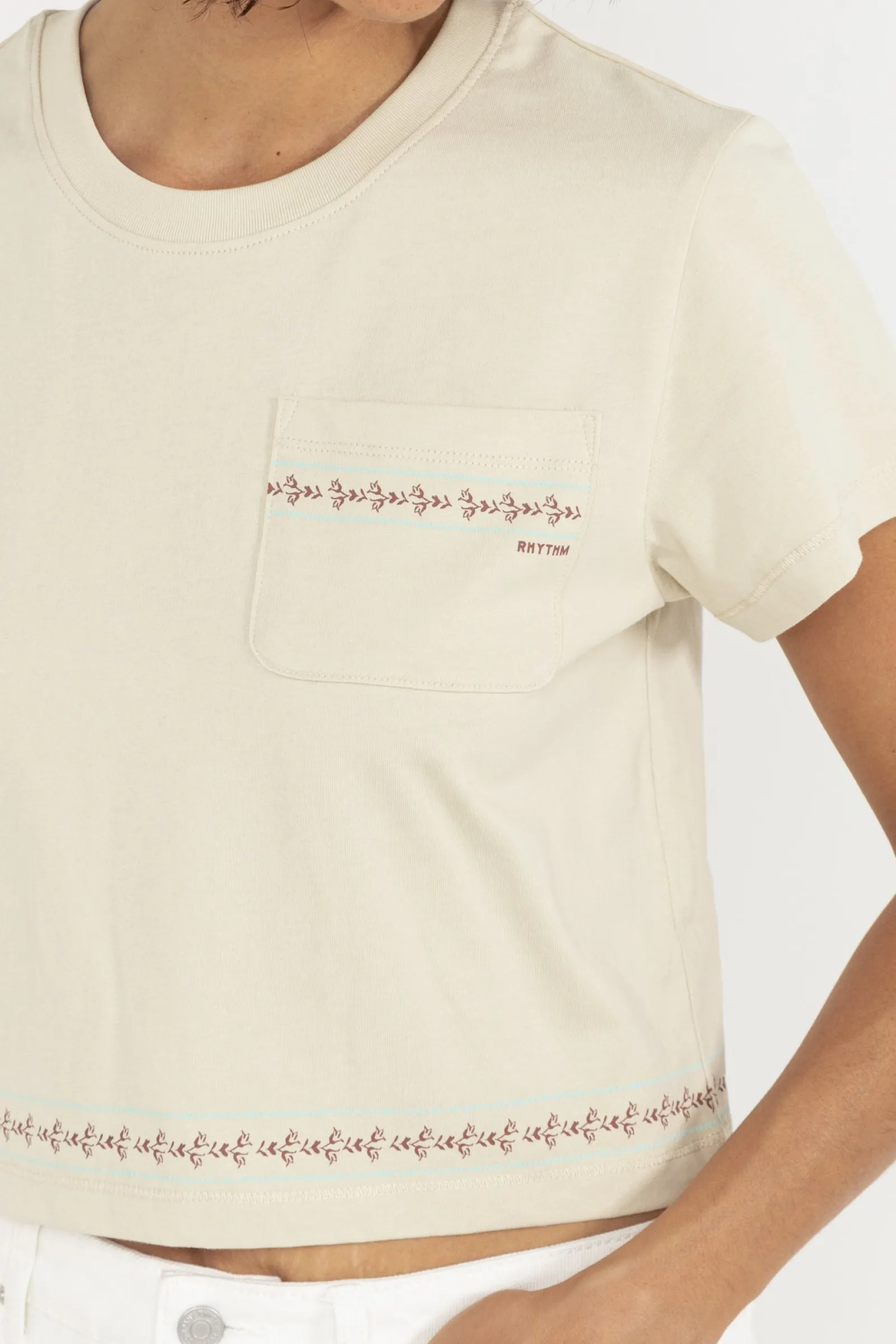 Rhythm Livin Vintage Floral Crop Tee-Women T-shirts