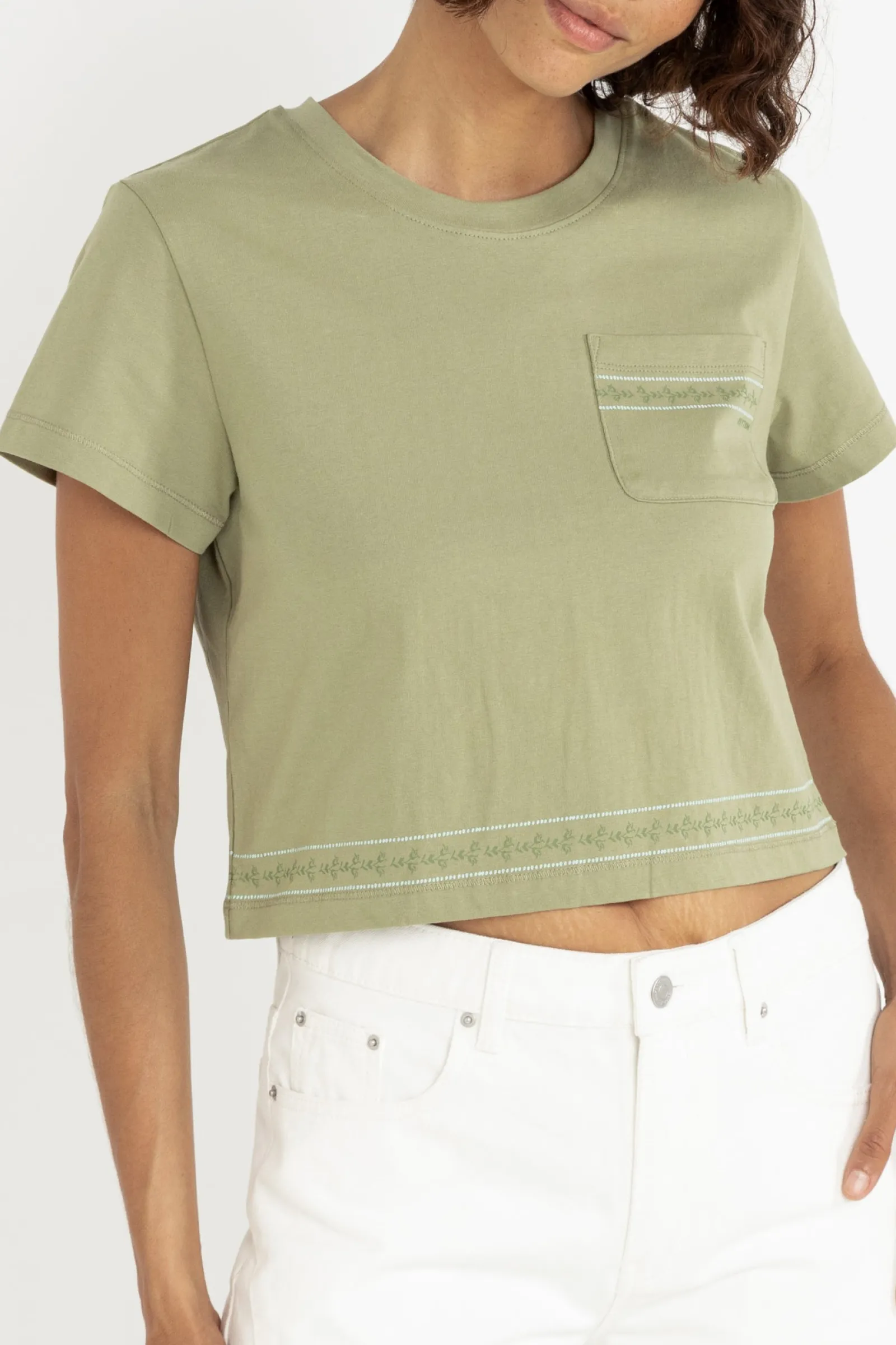 Rhythm Livin Vintage Floral Crop Tee-Women T-shirts