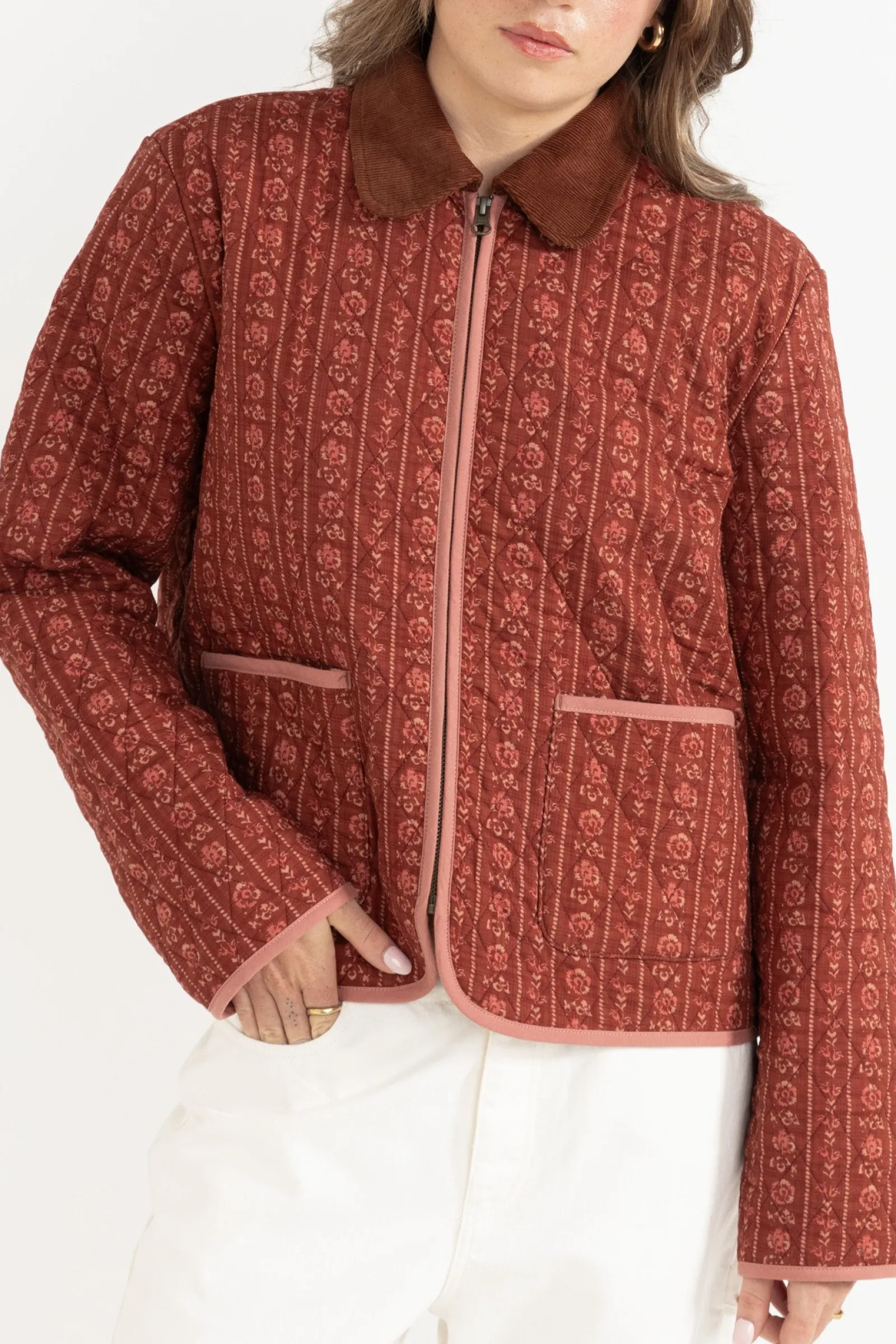 Rhythm Livin Vintage Floral Quilted Jacket-Women Jackets