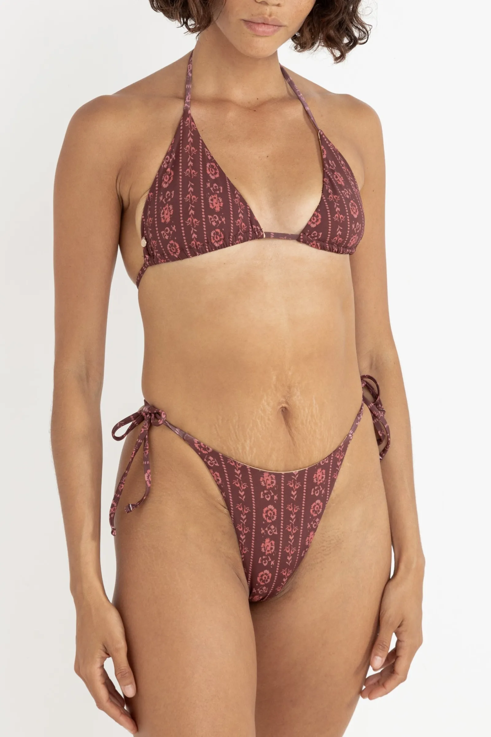 Rhythm Livin Vintage Floral Slide Tri Top-Women Swim Tops