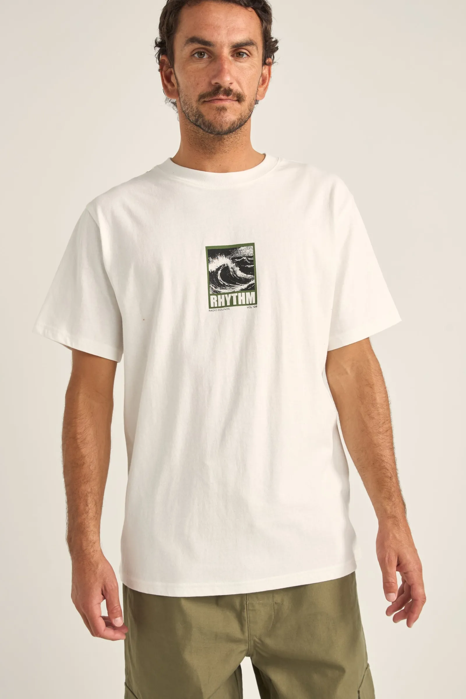 Rhythm Livin Wild Waves Vintage Ss T-Shirt Vintage White- T-shirts