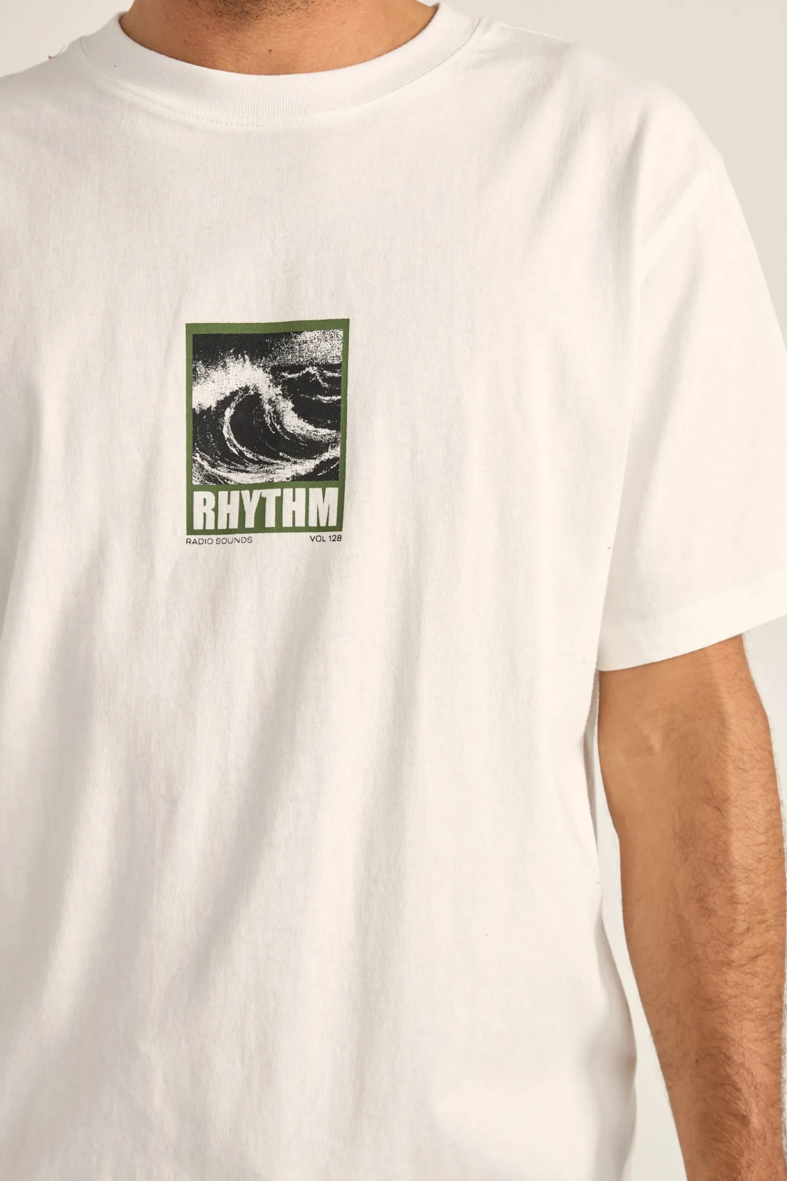 Rhythm Livin Wild Waves Vintage Ss T-Shirt Vintage White- T-shirts