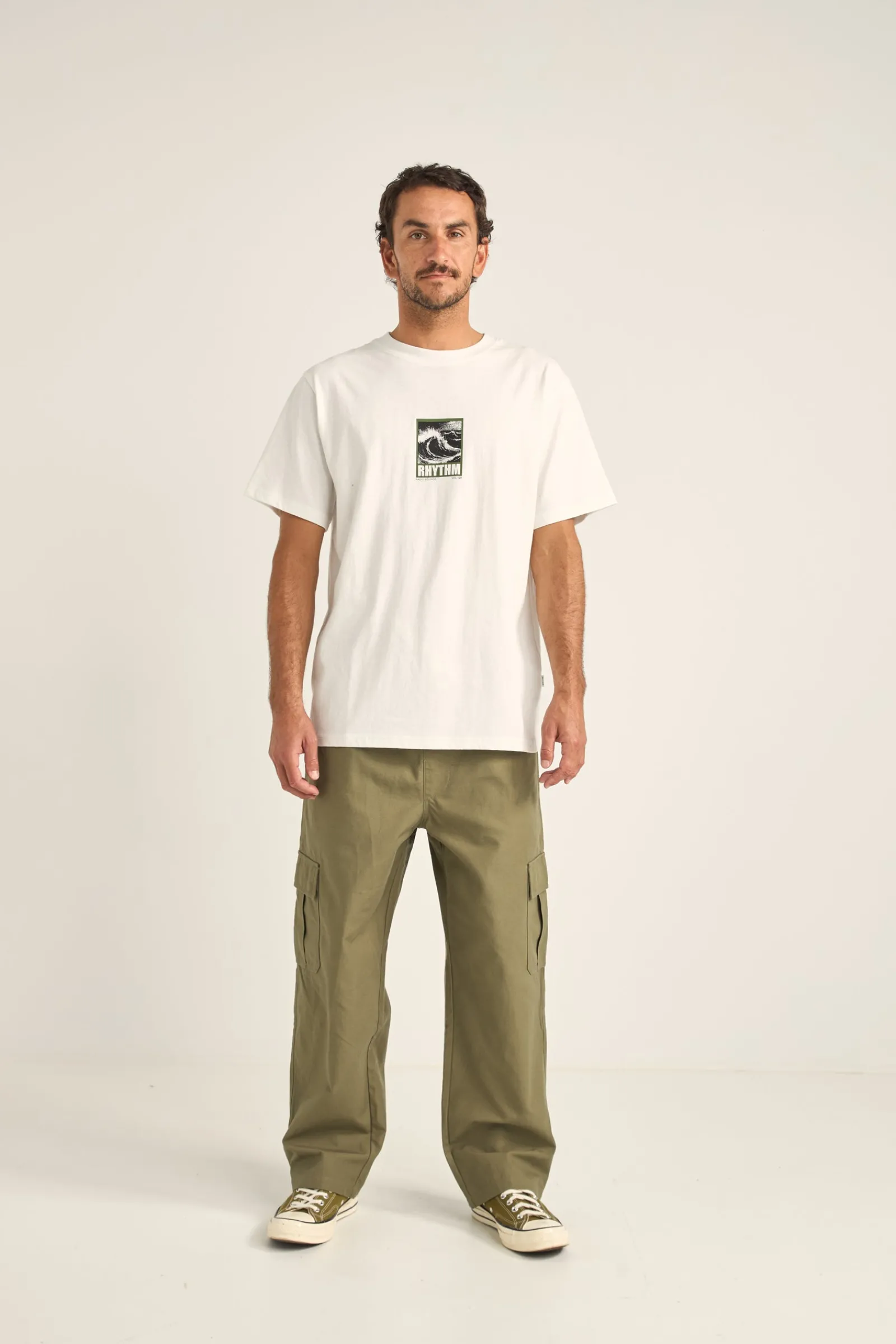 Rhythm Livin Wild Waves Vintage Ss T-Shirt Vintage White- T-shirts